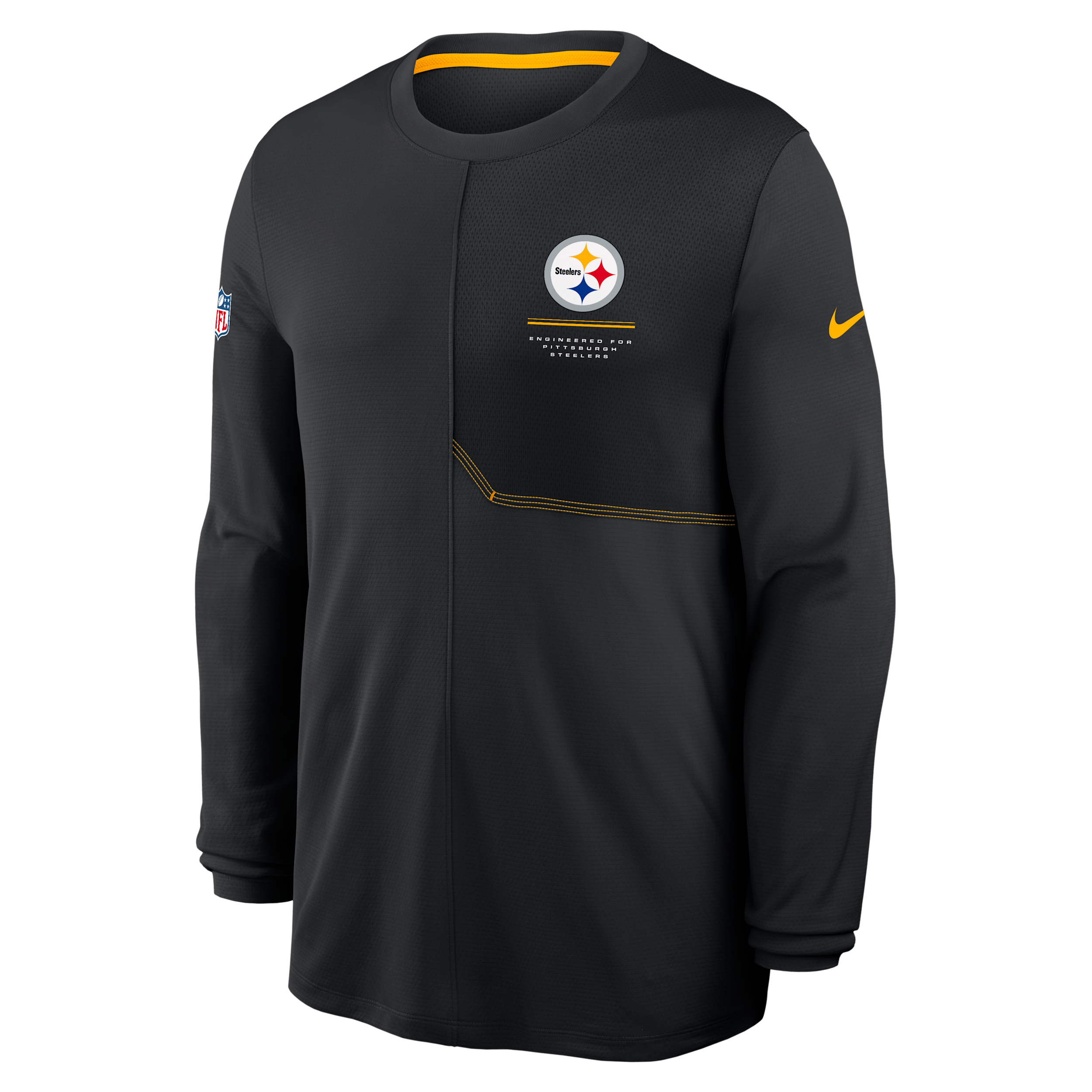 Pittsburgh Steelers Sideline Coach Nike Men's Dri-FIT NFL Long-Sleeve Top in Black | 03B1057Y7L-B8B
