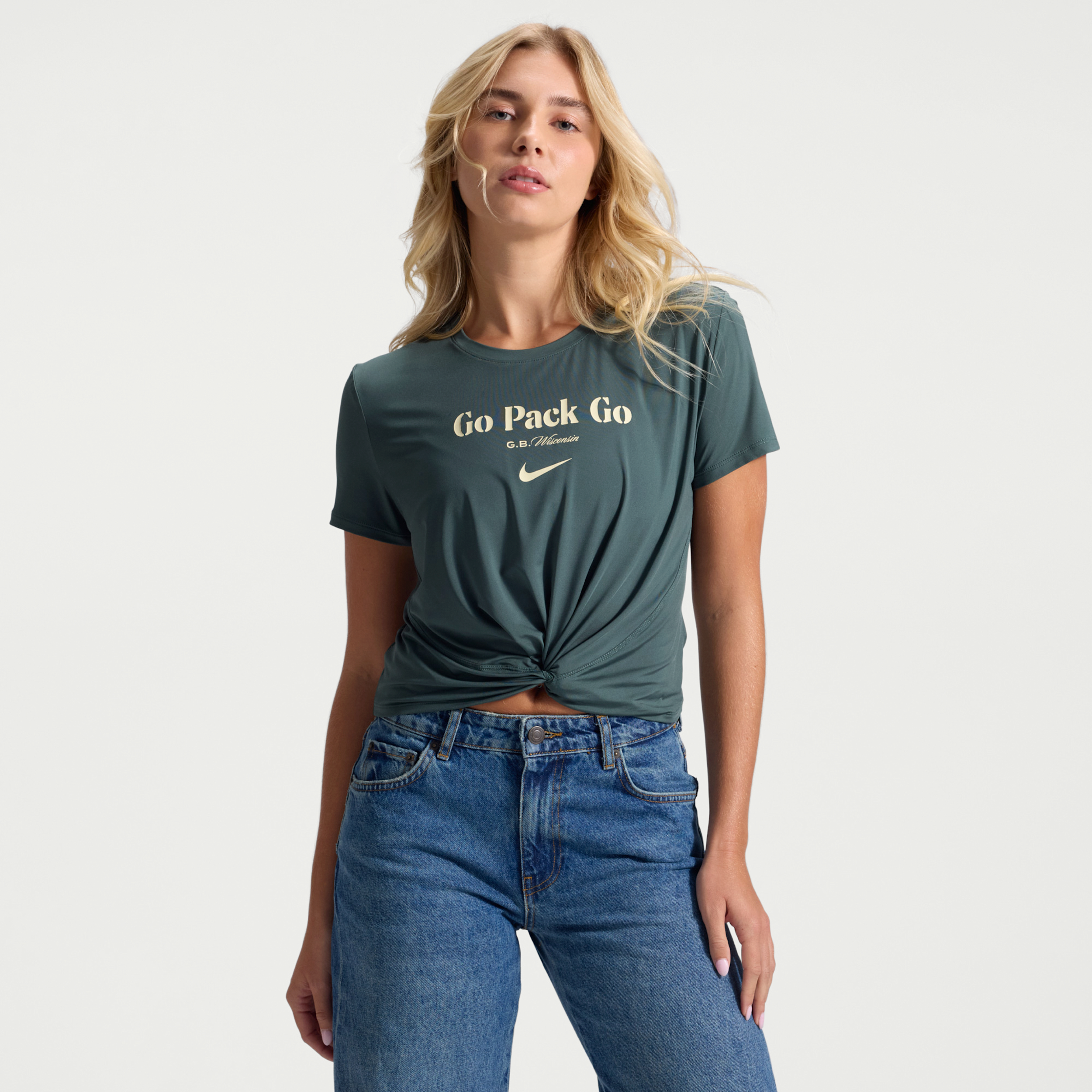 Green Bay Packers Rivalries Collection One Classic Twist Nike Women's Dri-FIT NFL T-Shirt in Green | 04PS33X7T-7PW