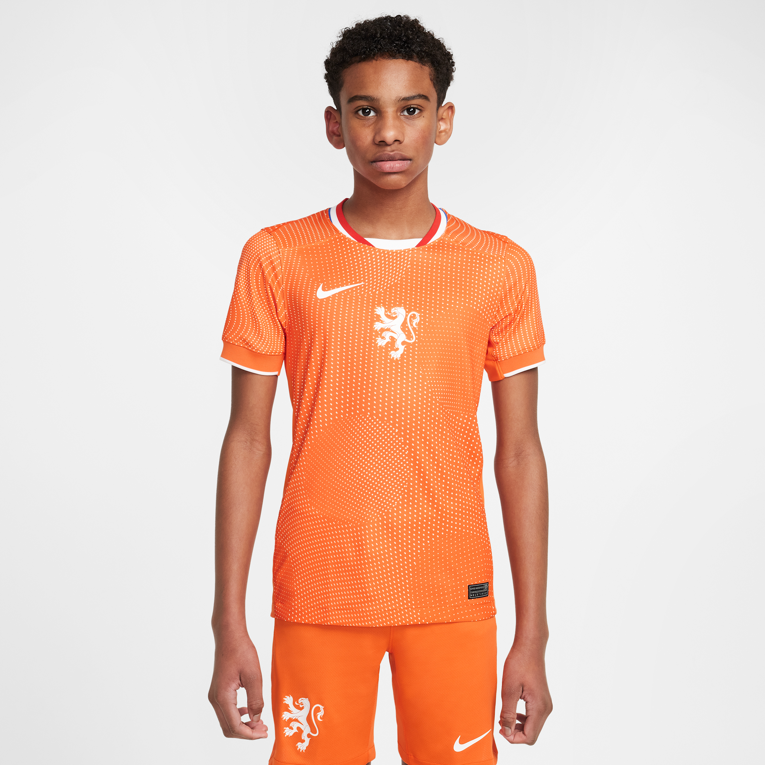 Nike Netherlands 2025 Stadium Home (women's Team) Big Kids' Dri-fit Soccer Replica Jersey In Orange