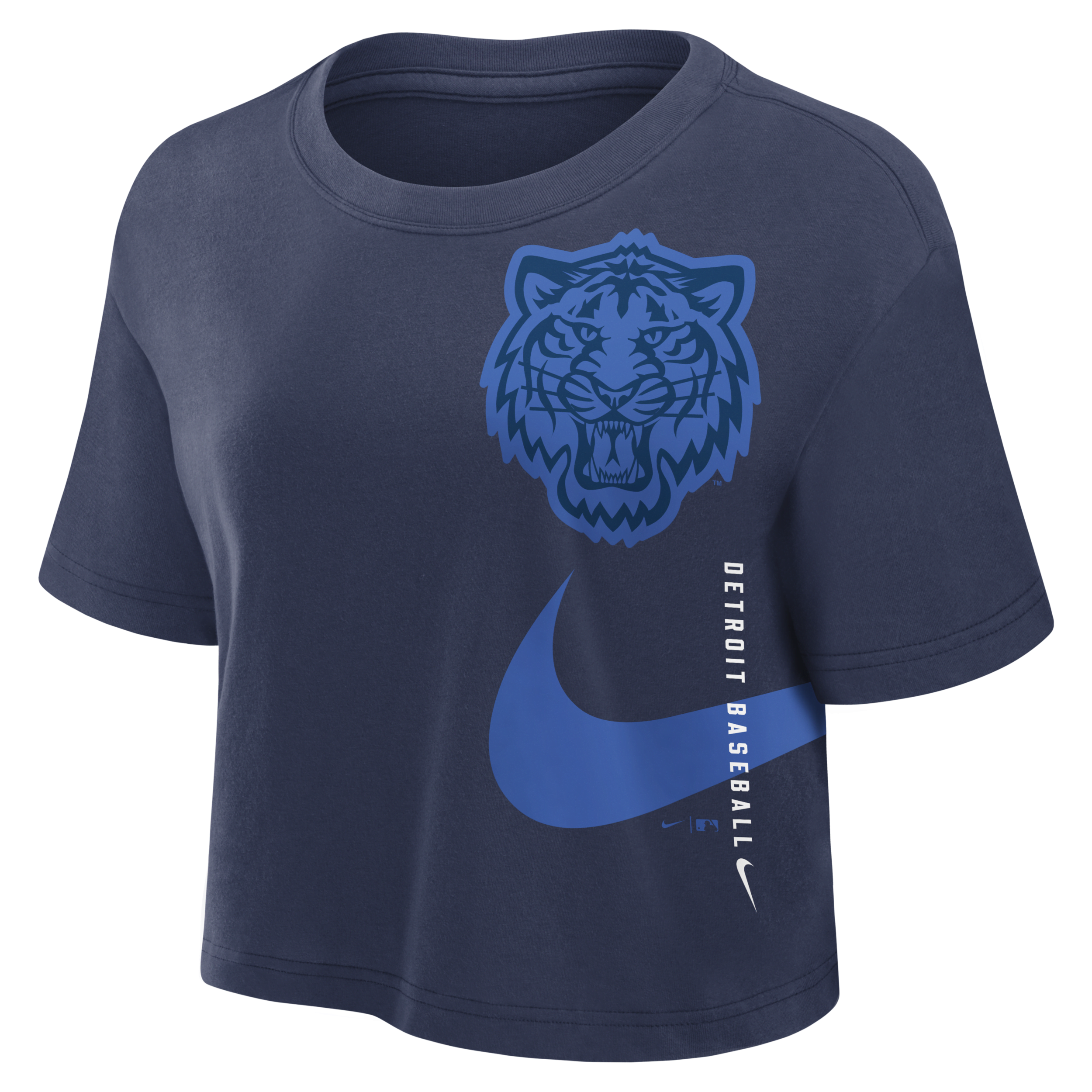 Nike Detroit Tigers City Connect  Women's Dri-fit Mlb Cropped T-shirt In Blue