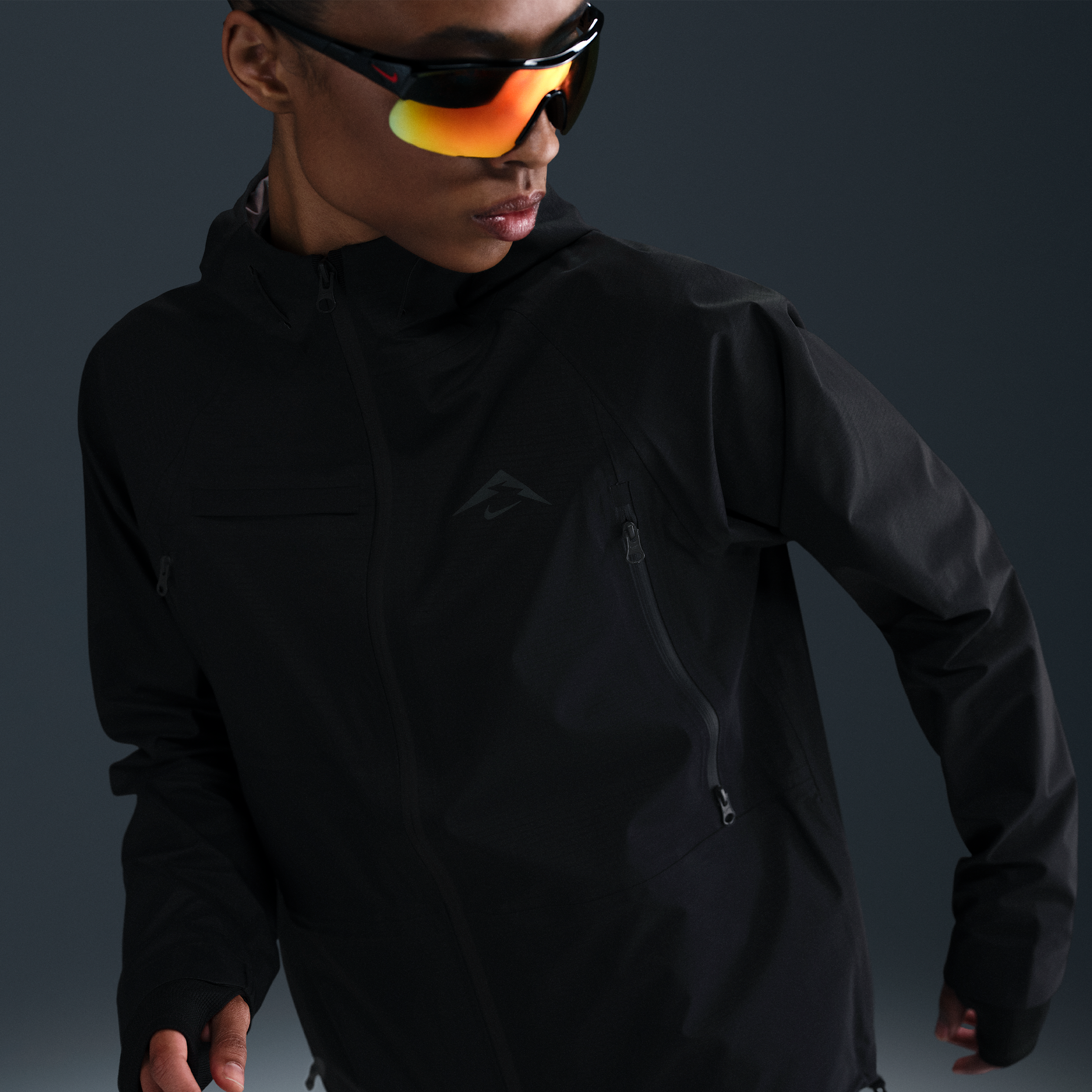 Nike Women's Trail Storm-fit Adv Running Jacket In Black
