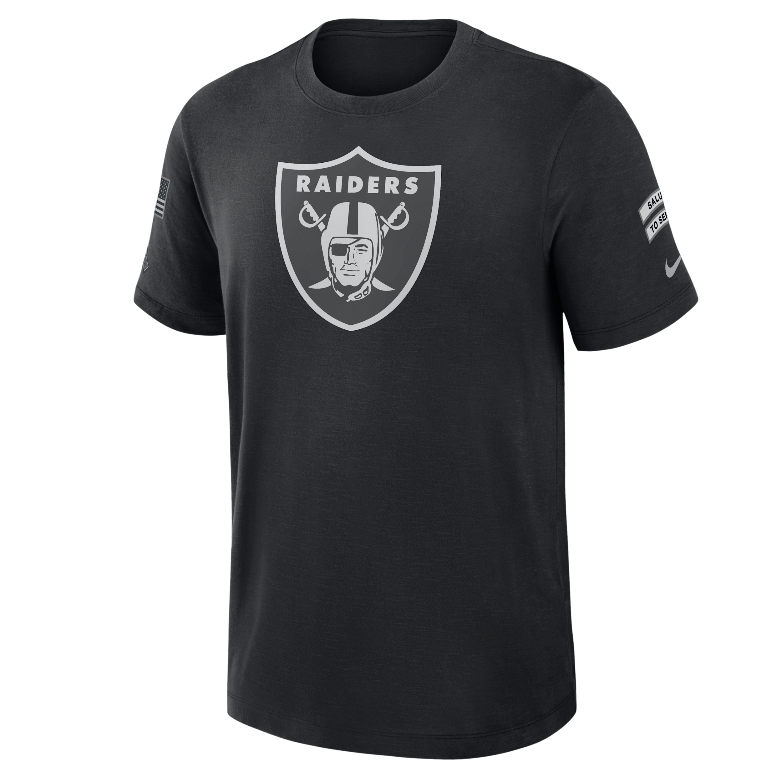 Las Vegas Raiders Salute to Service Slub Nike Men's Dri-FIT NFL T-Shirt in Black | 034900AA2Q-AEG