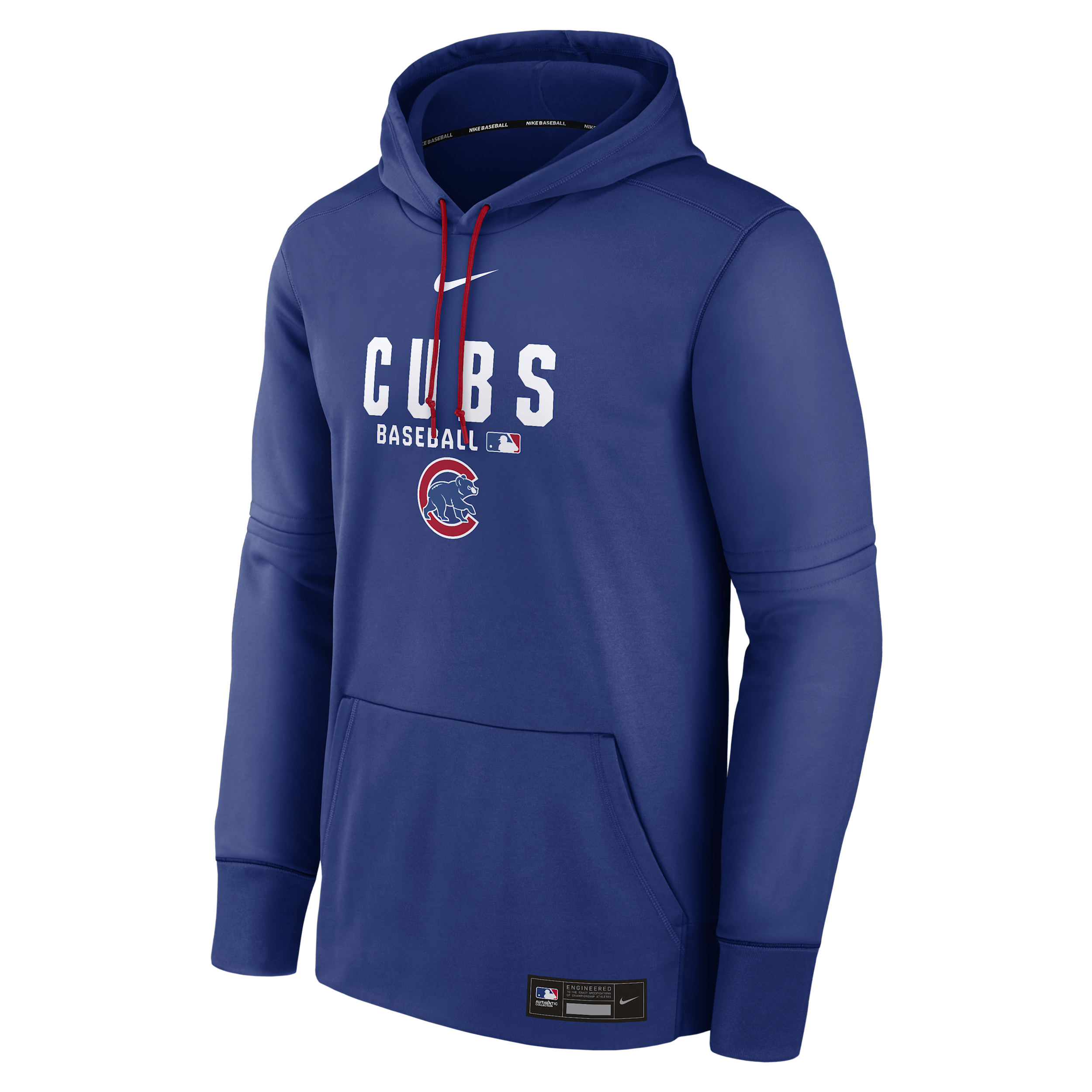 Men's Chicago Cubs Authentic Collection Nike Therma MLB Pullover Hoodie in Blue | NAC3199NEJ-RMG