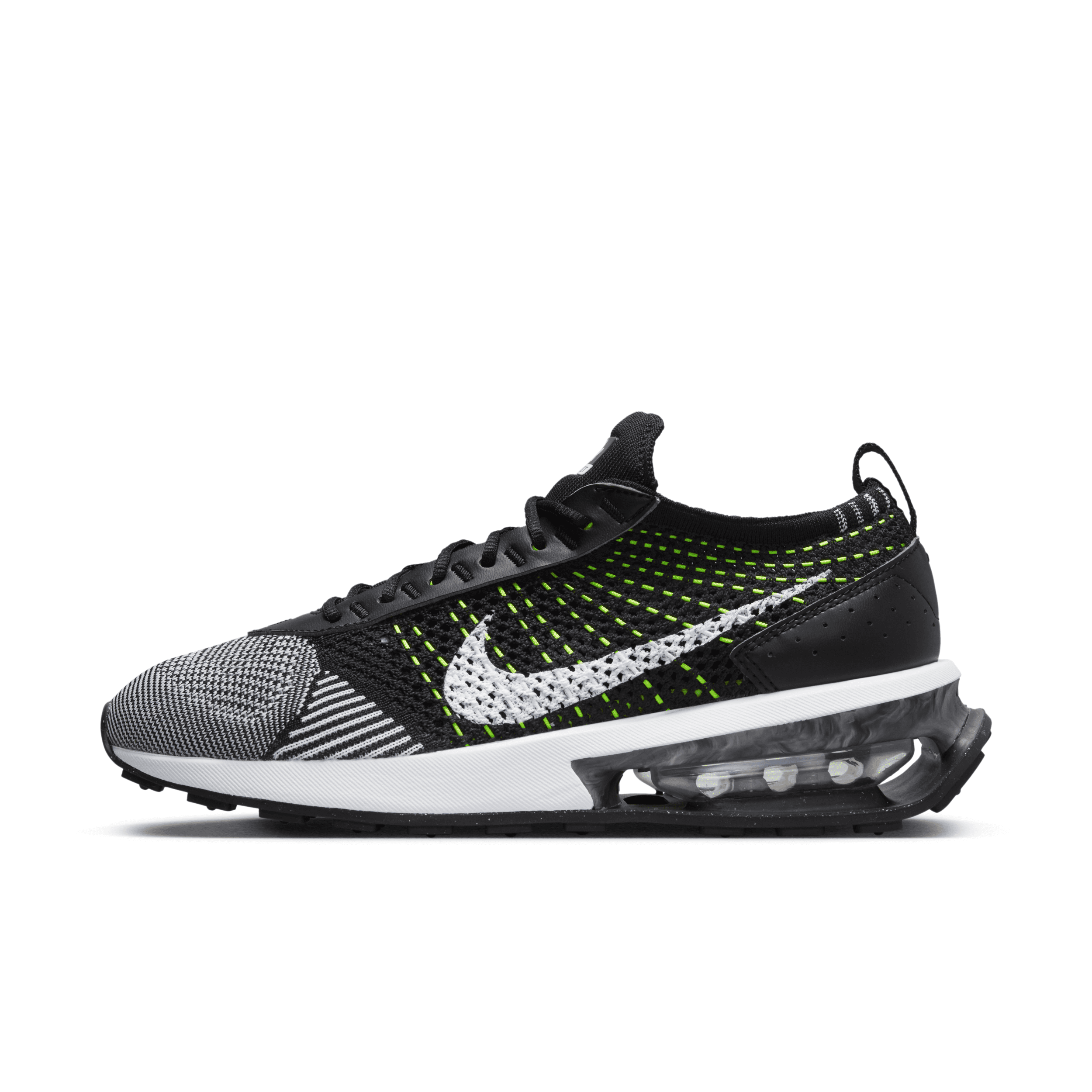 Nike Women's Air Max Flyknit Racer Shoes In Black