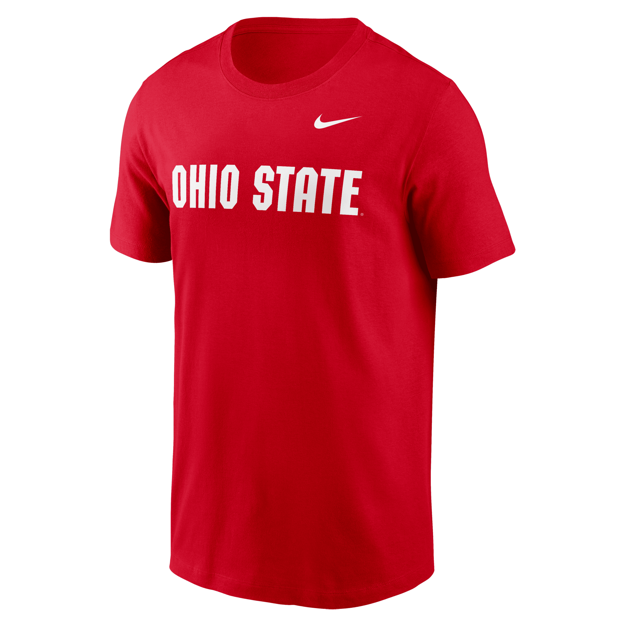Nike Men's Scarlet Ohio State Buckeyes Primetime Evergreen Wordmark T-shirt In Red