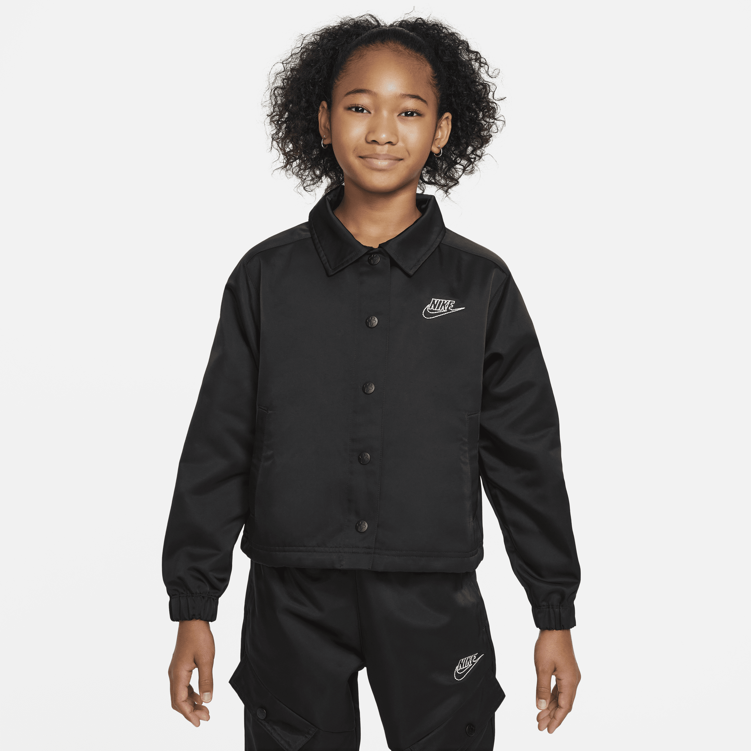 Shop Nike Sportswear Big Kids' (girls') Jacket In Black