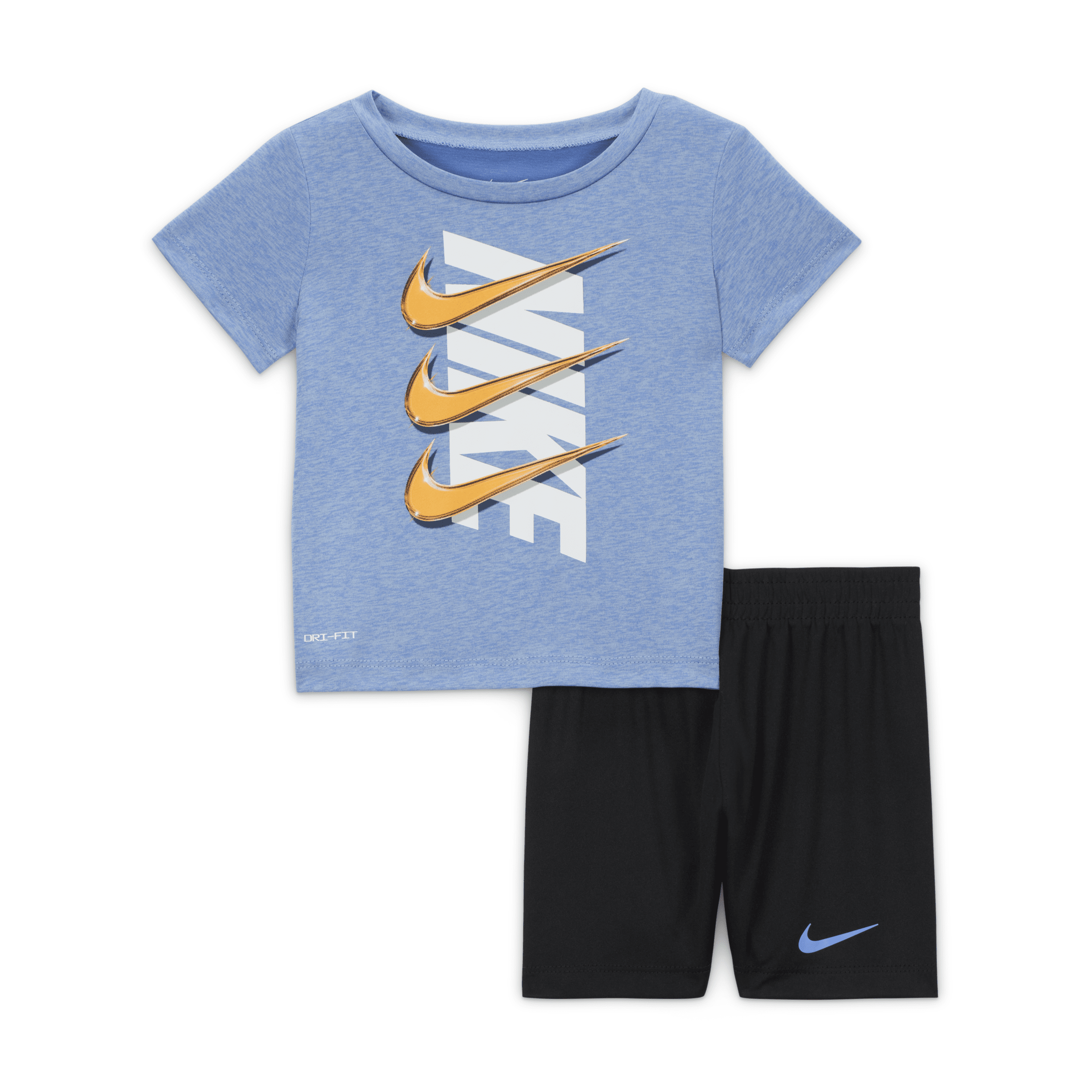 Shop Nike Dri-fit Dropset Baby (12-24m) Shorts Set In Blue