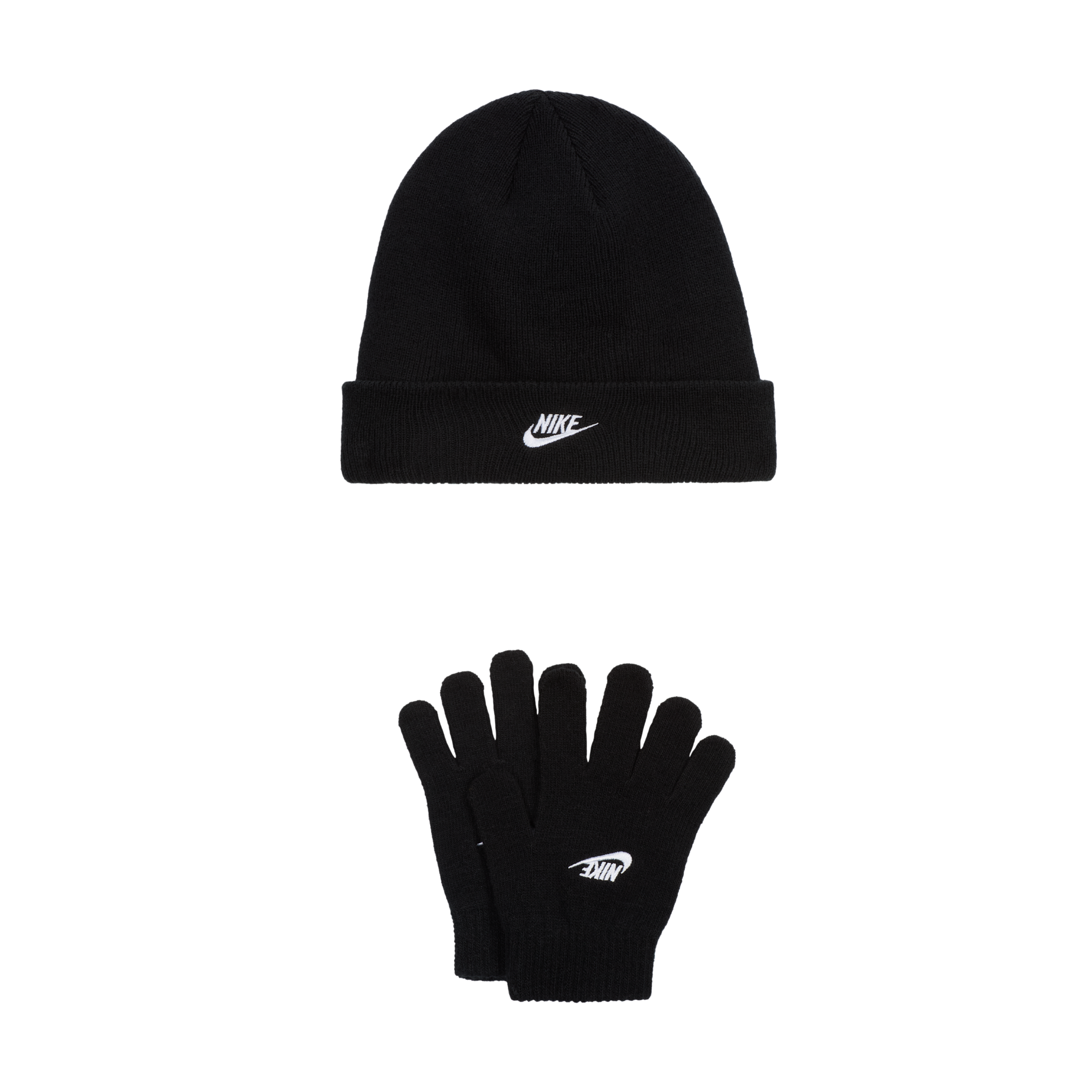Nike Little Kids' Club Beanie And Gloves Set In Black