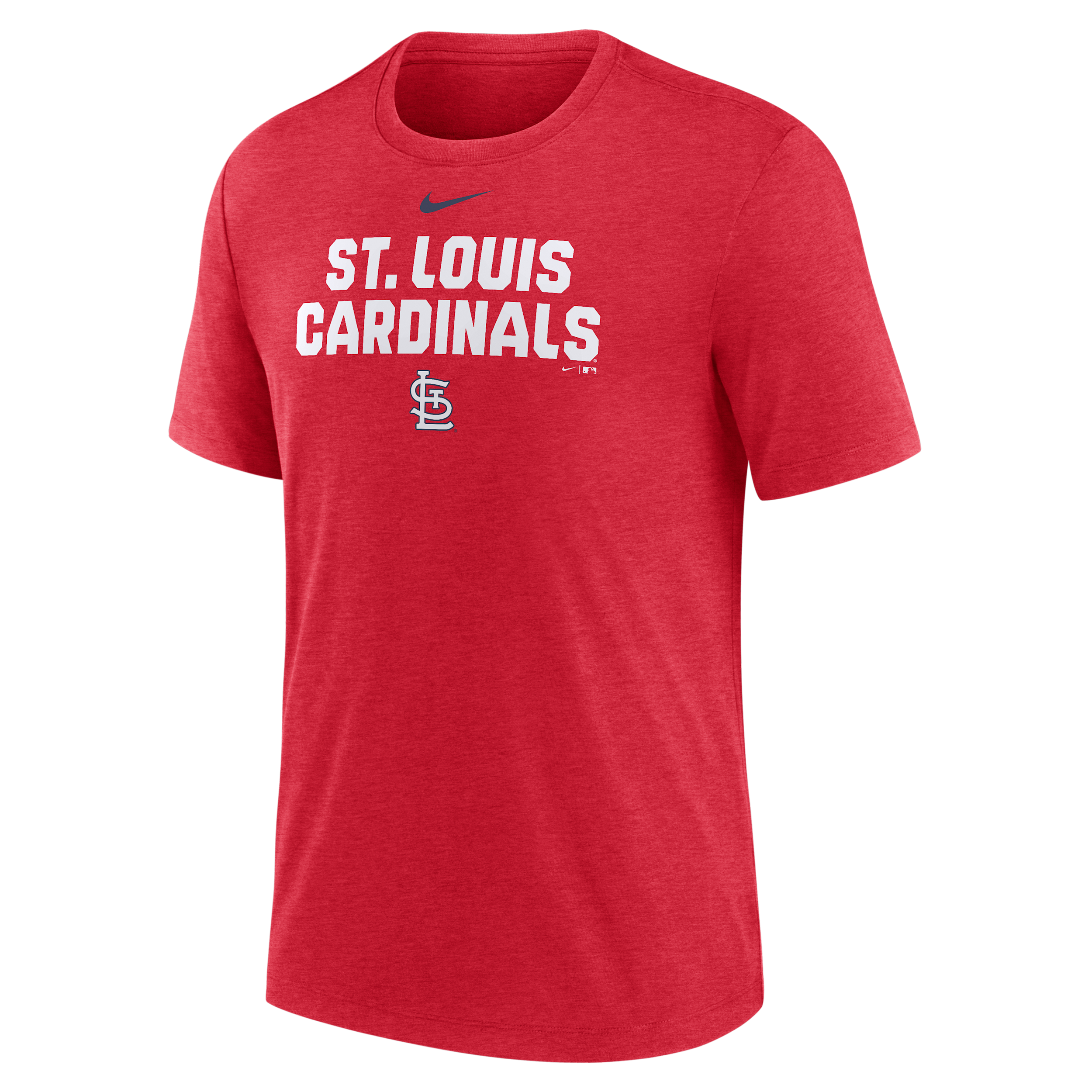 Nike Men's Heather Red St. Louis Cardinals Stacked Tri-Blend T-Shirt - Heather Red