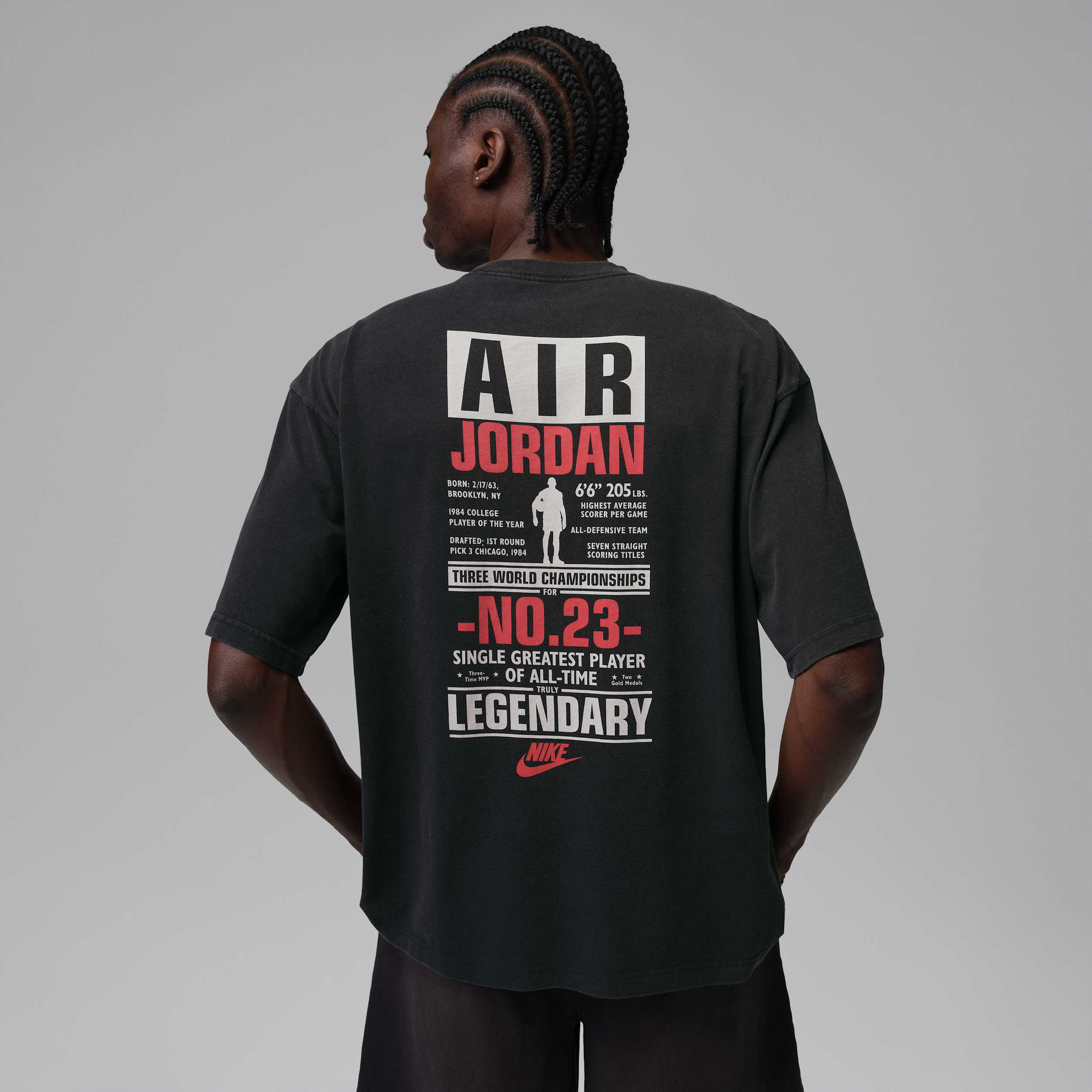 Jordan Men's Flight Legendary Graphic T-Shirt, Medium, Black