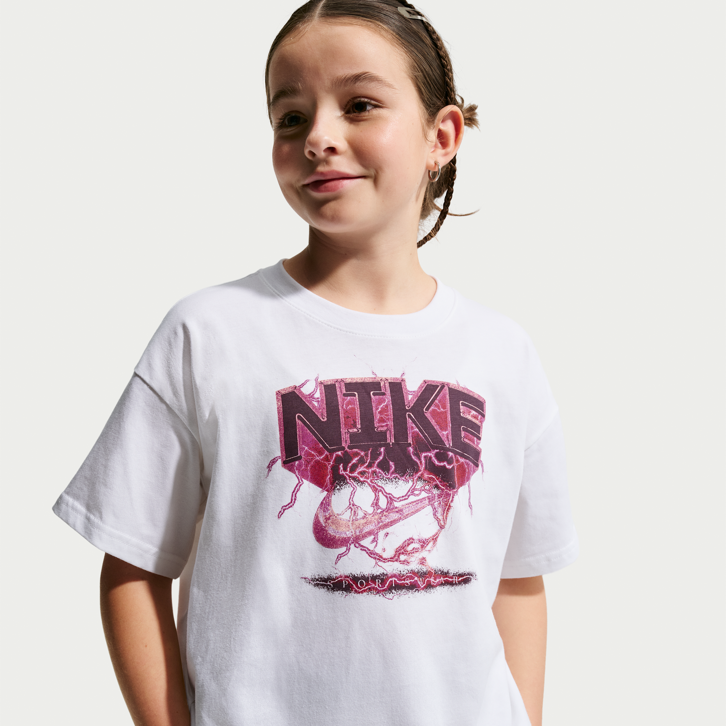 Nike Sportswear Big Kids' T-Shirt in White | IR5209-100