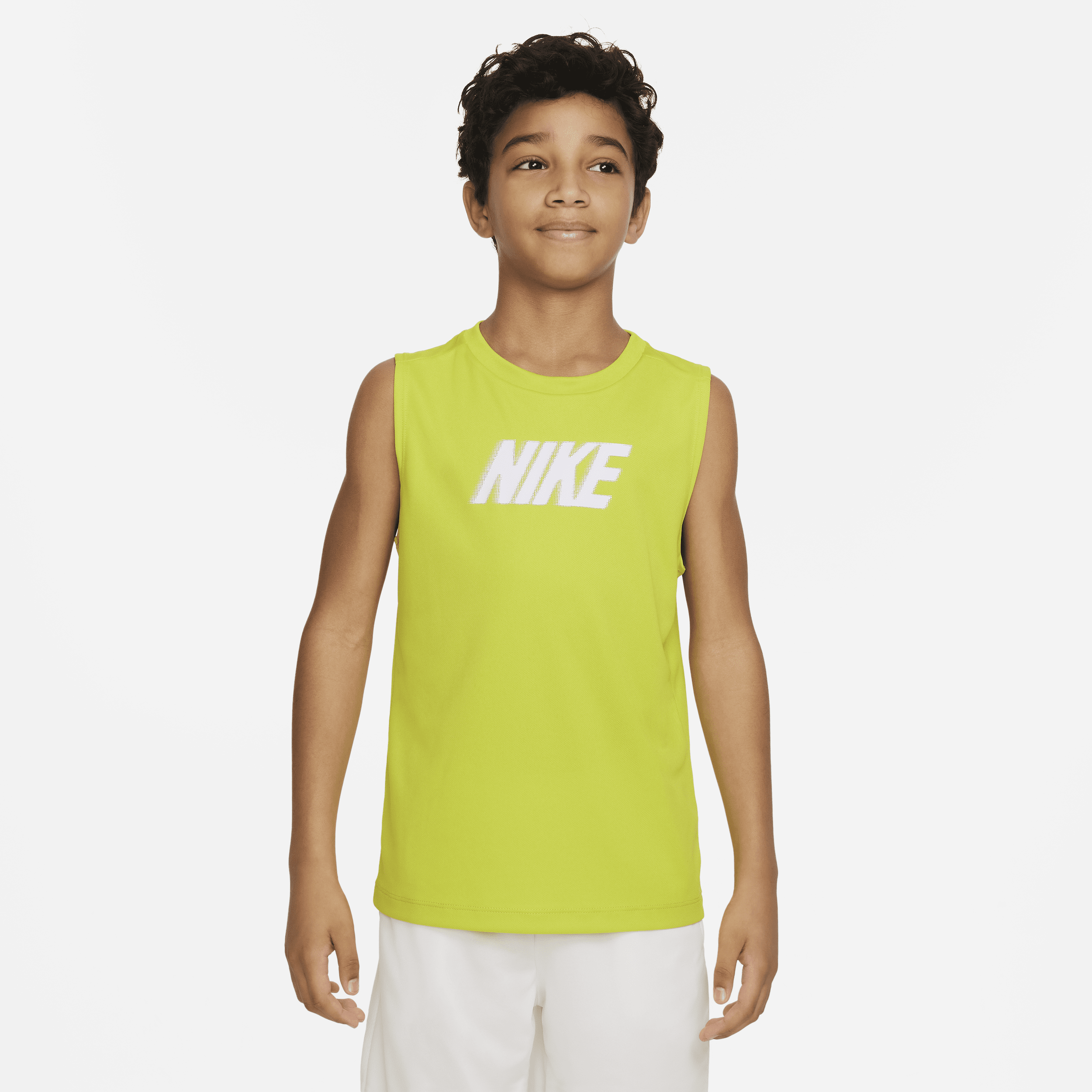 Shop Nike Dri-fit Multi+ Big Kids' (boys') Sleeveless Training Top In Green