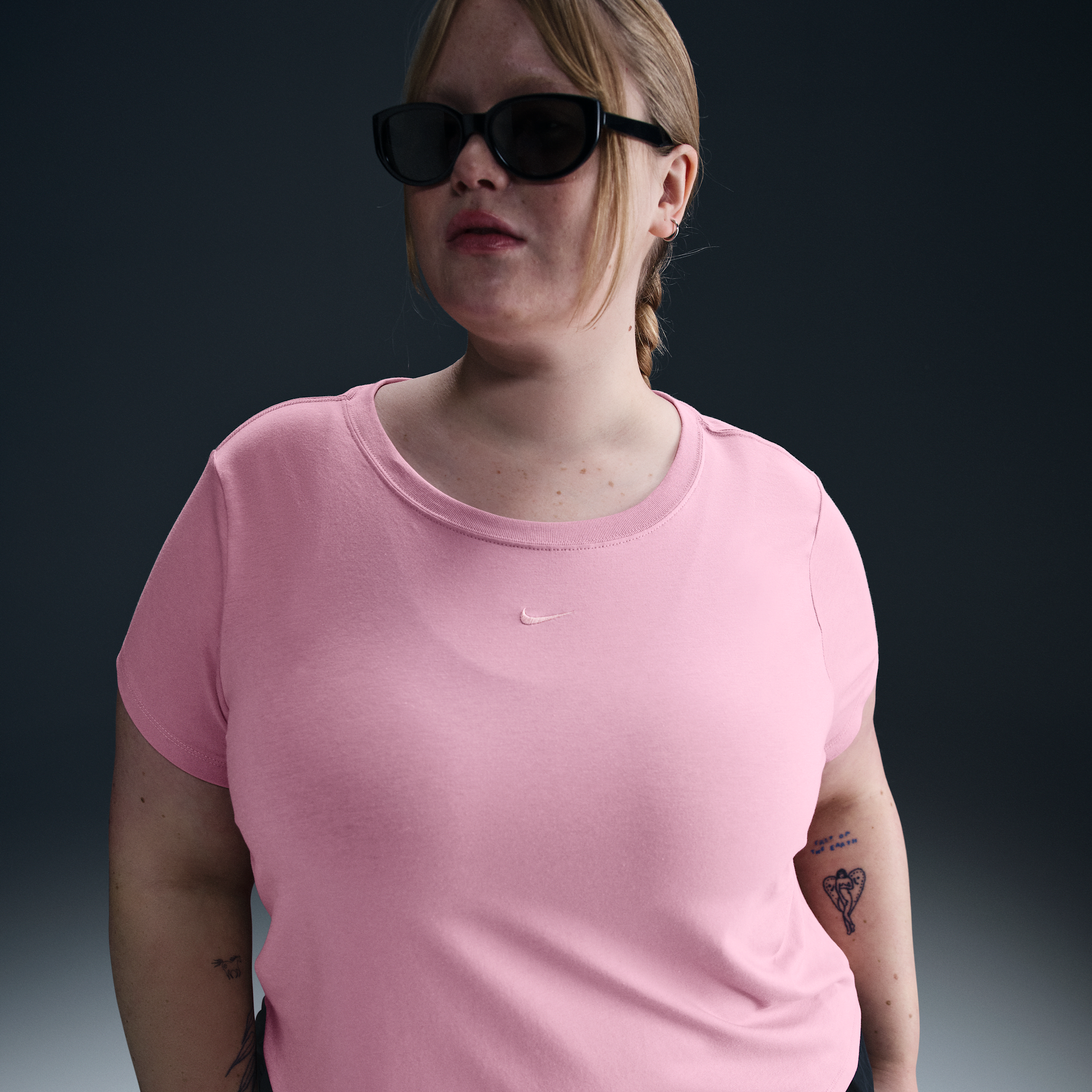 Nike Women's Sportswear Chill Knit Cropped T-shirt (plus Size) In Pink