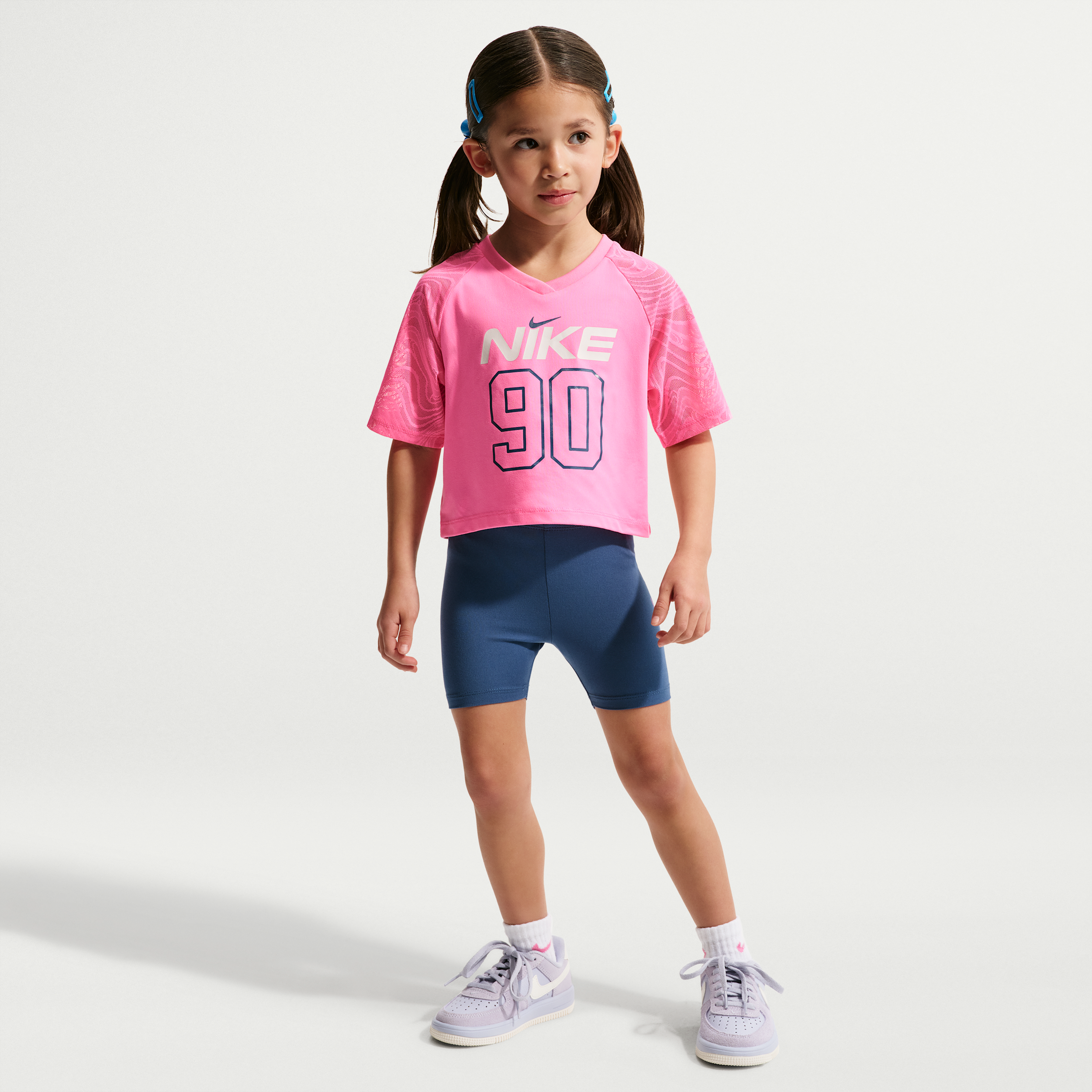 Nike Toddler Dri-FIT Easy Breezy 2-Piece Bike Shorts Set in Blue | 26N920-C54