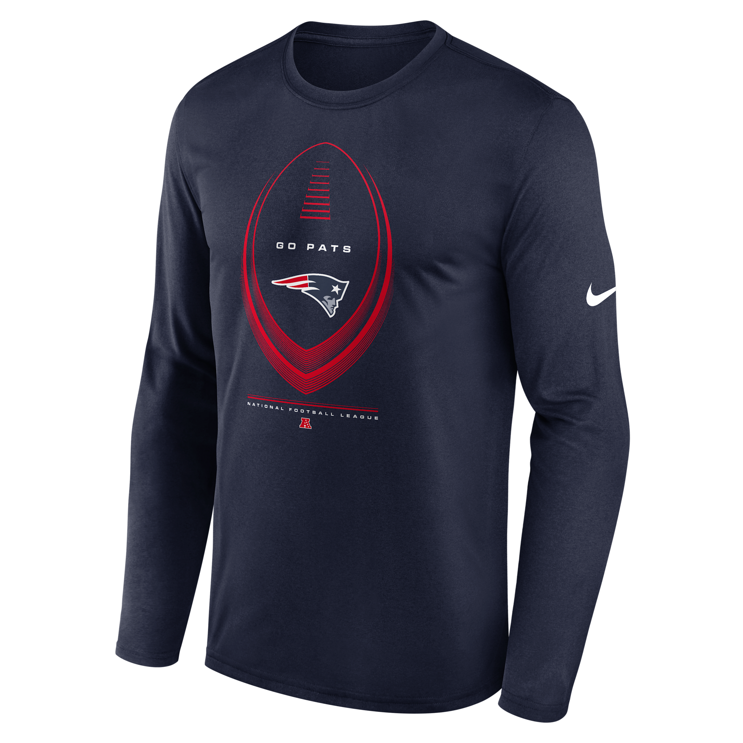 New England Patriots Legend Icon Nike Men's Dri-FIT NFL Long-Sleeve T-Shirt in Blue | NKHT41S8K-NDB