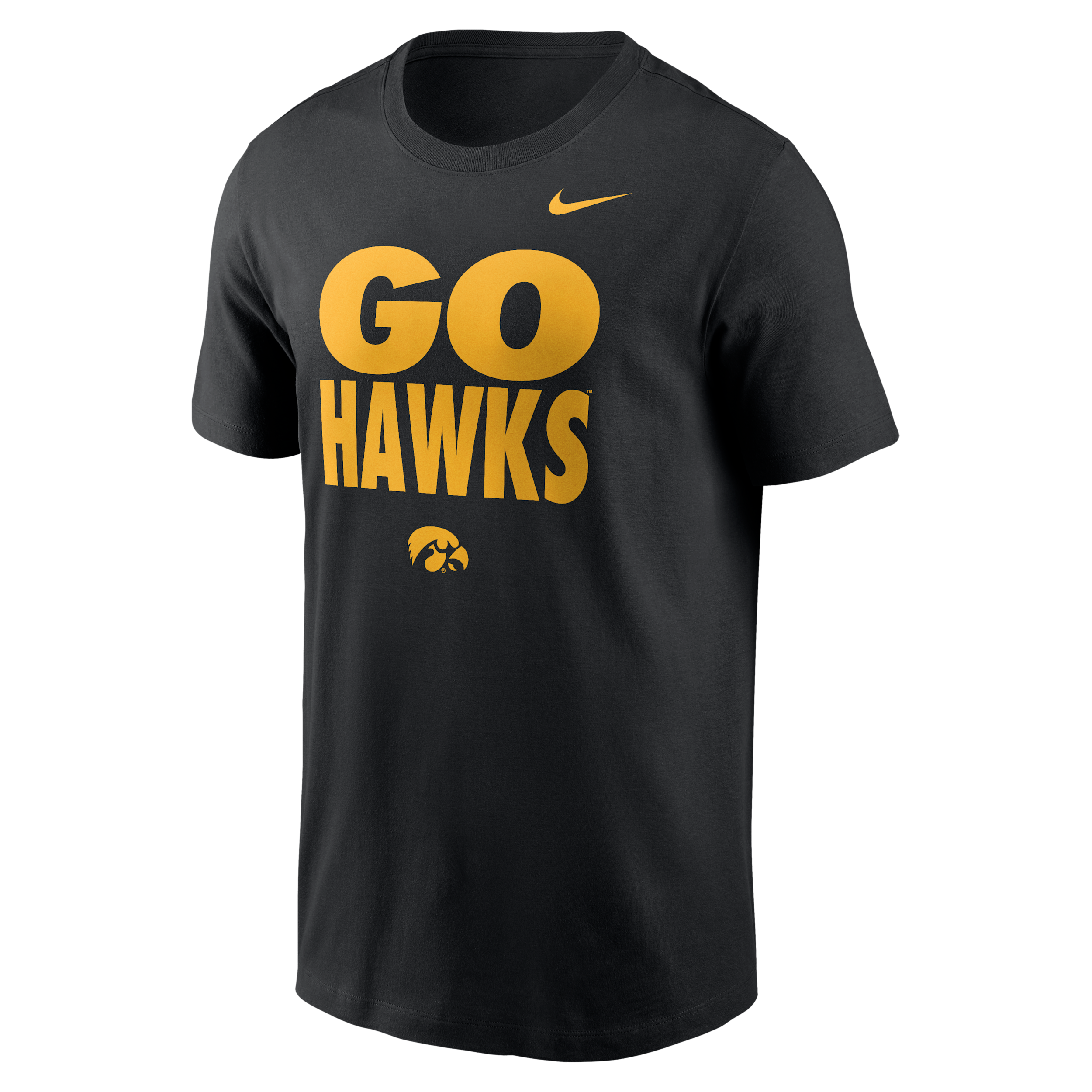 Iowa Sideline Slogan Nike Men's Dri-FIT College Long-Sleeve T-Shirt in Black | 02ET00AIA-H2B