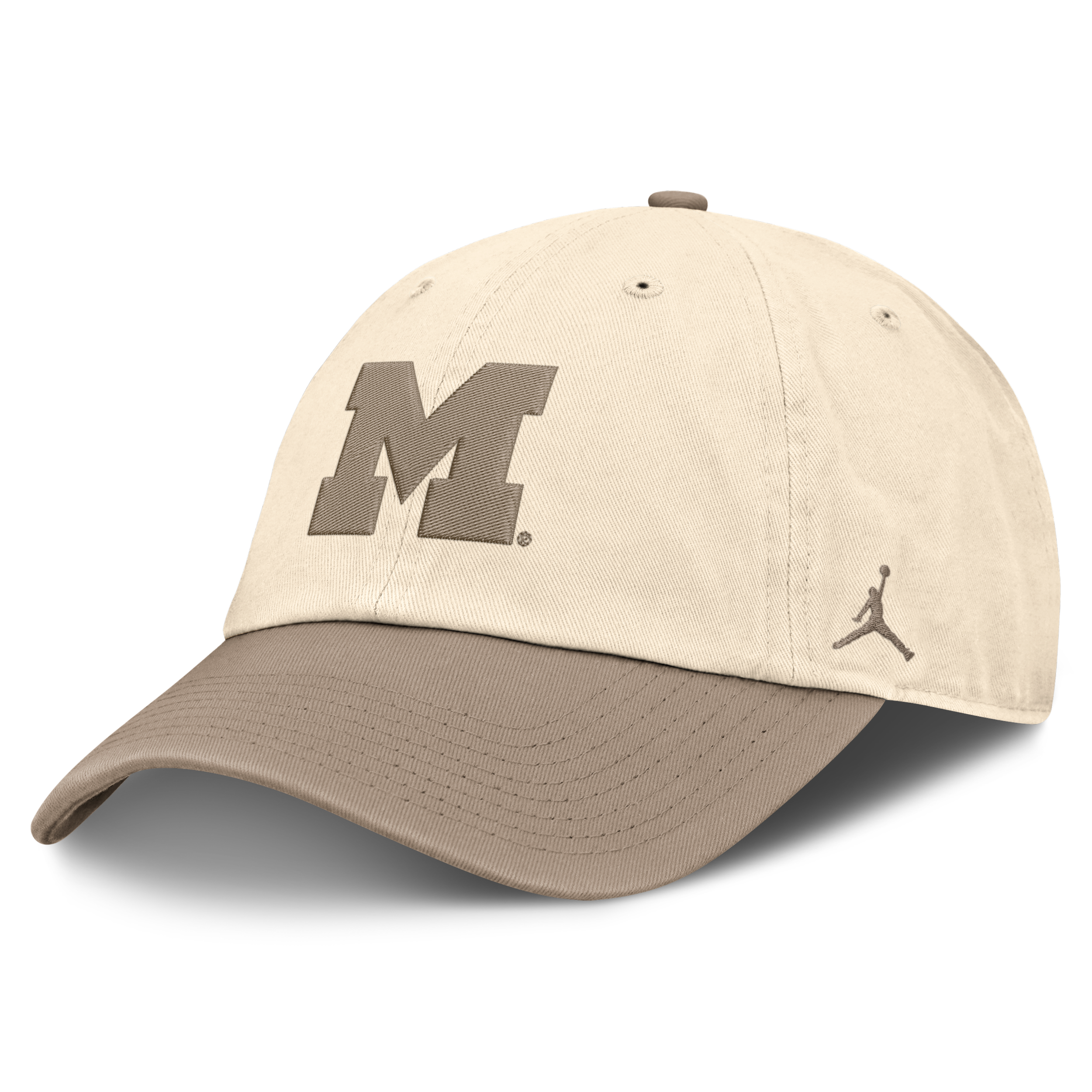 Jordan Michigan Wolverines Two-Tone Low-Crown Primetime 2-Tone Club Adjustable Hat - Natural, Khaki
