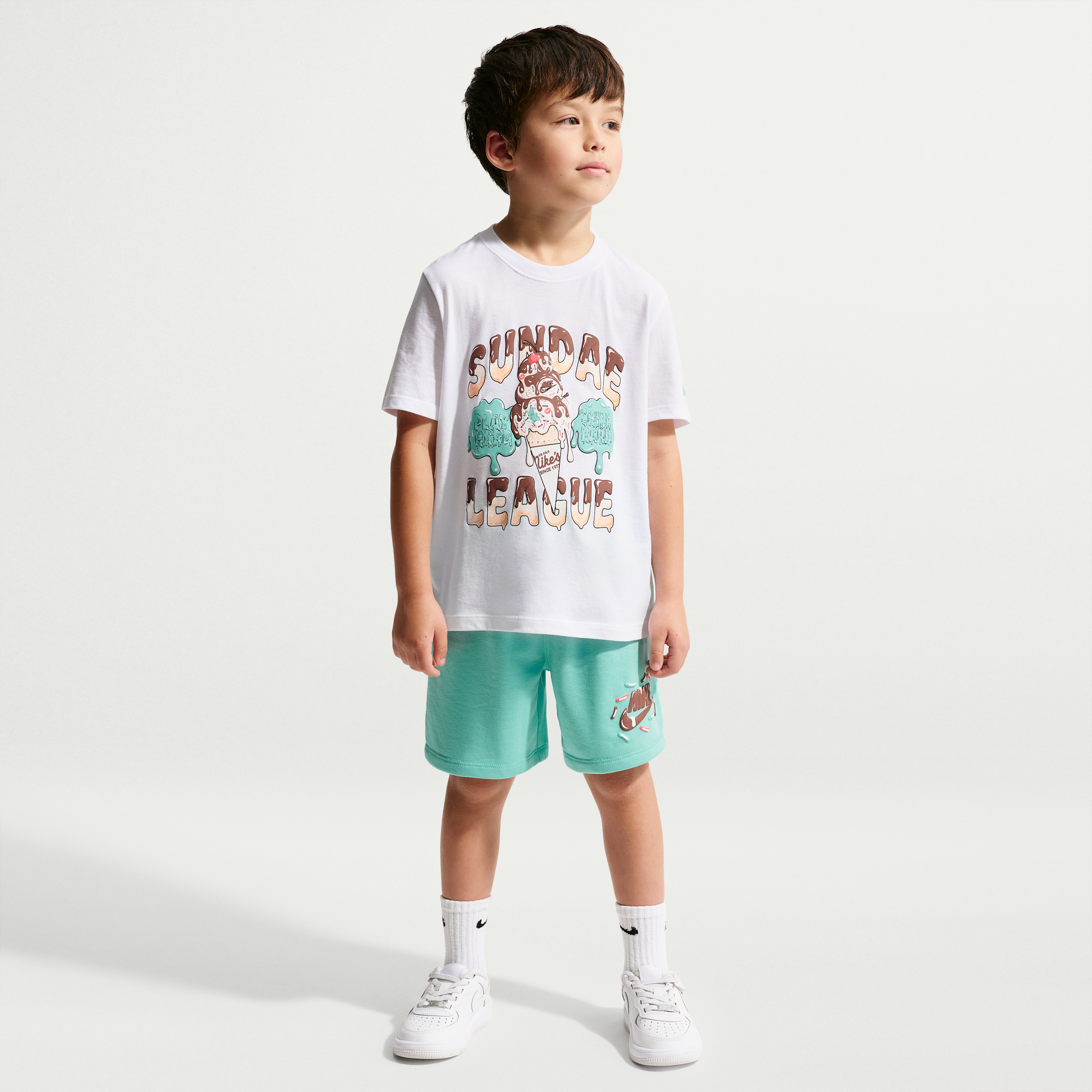 Boys Infant Nike NSW Sundae League Short Set - Boys' Infant Bleached Turquoise/White Size 4