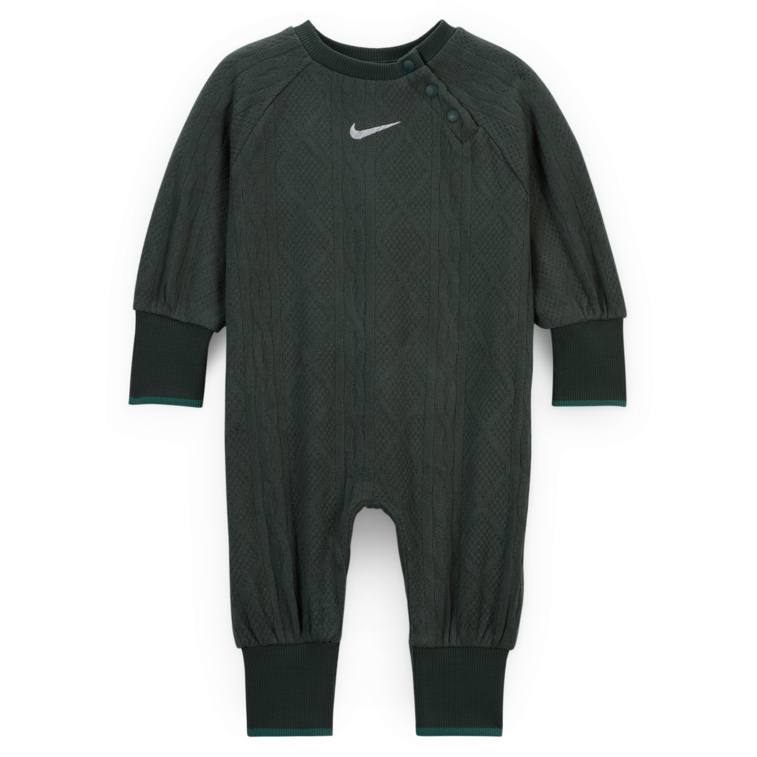 Nike Readyset Baby (0-9m) Cable Knit Coverall In Green