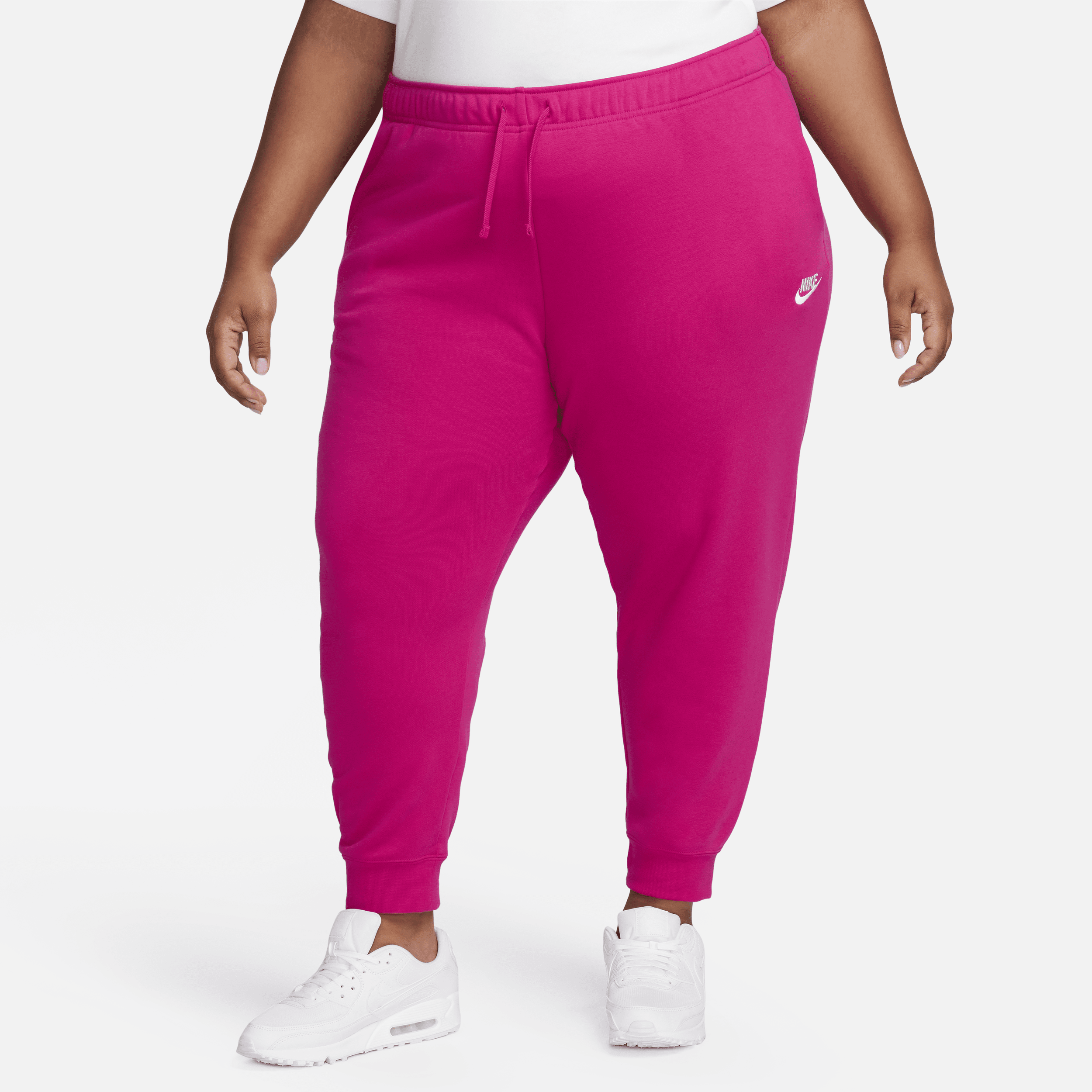 Nike Women's  Sportswear Club Fleece Mid-rise Jogger Pants (plus Size) In Pink