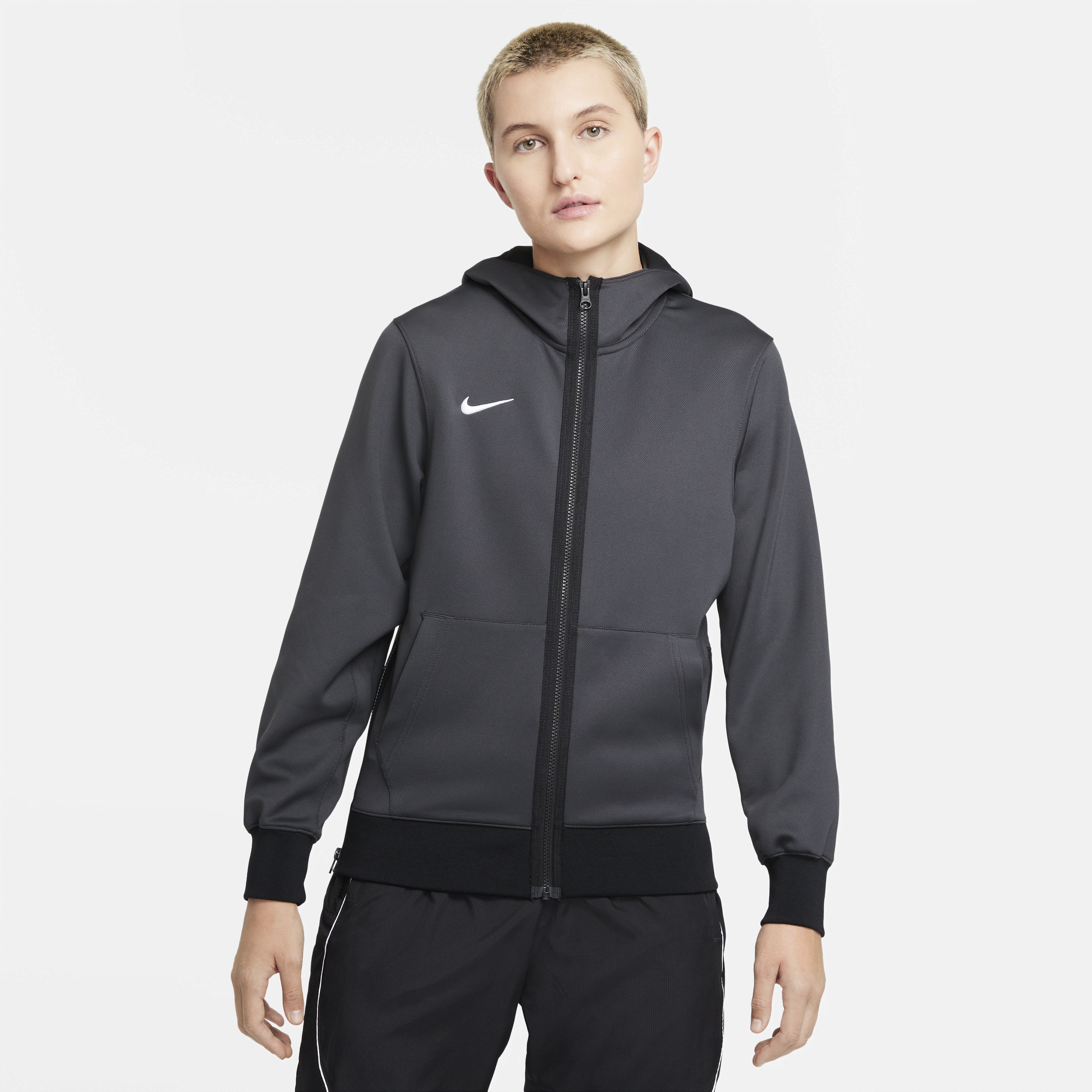 Nike Women's Dri-FIT Showtime Full-Zip Basketball Hoodie in Black | DC2504-060