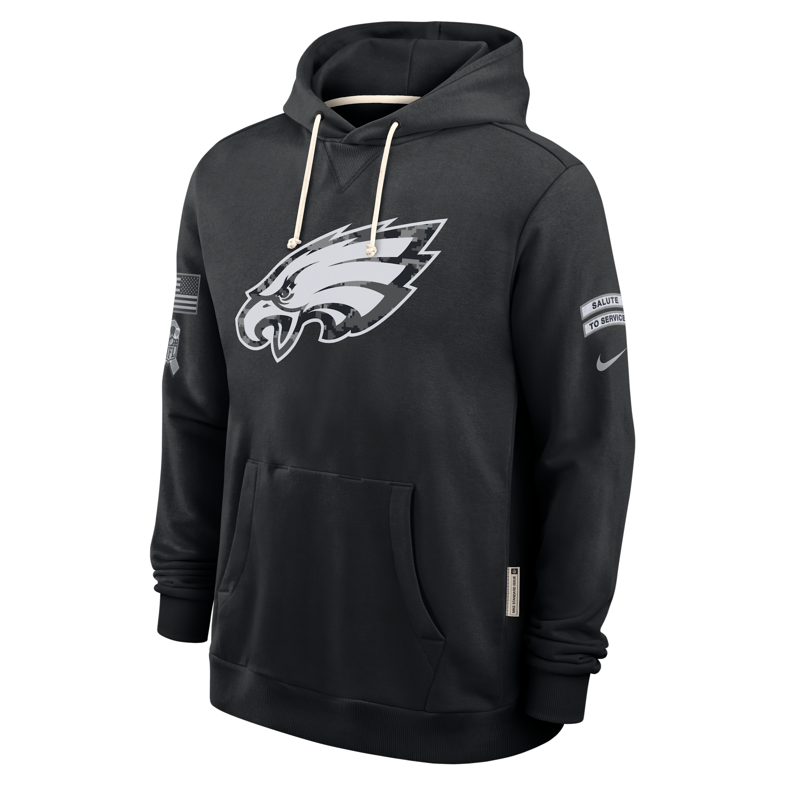 Philadelphia Eagles Salute to Service Sideline Nike Men's Dri-FIT NFL Pullover Hoodie in Black | 03AZ00AA2R-CYB