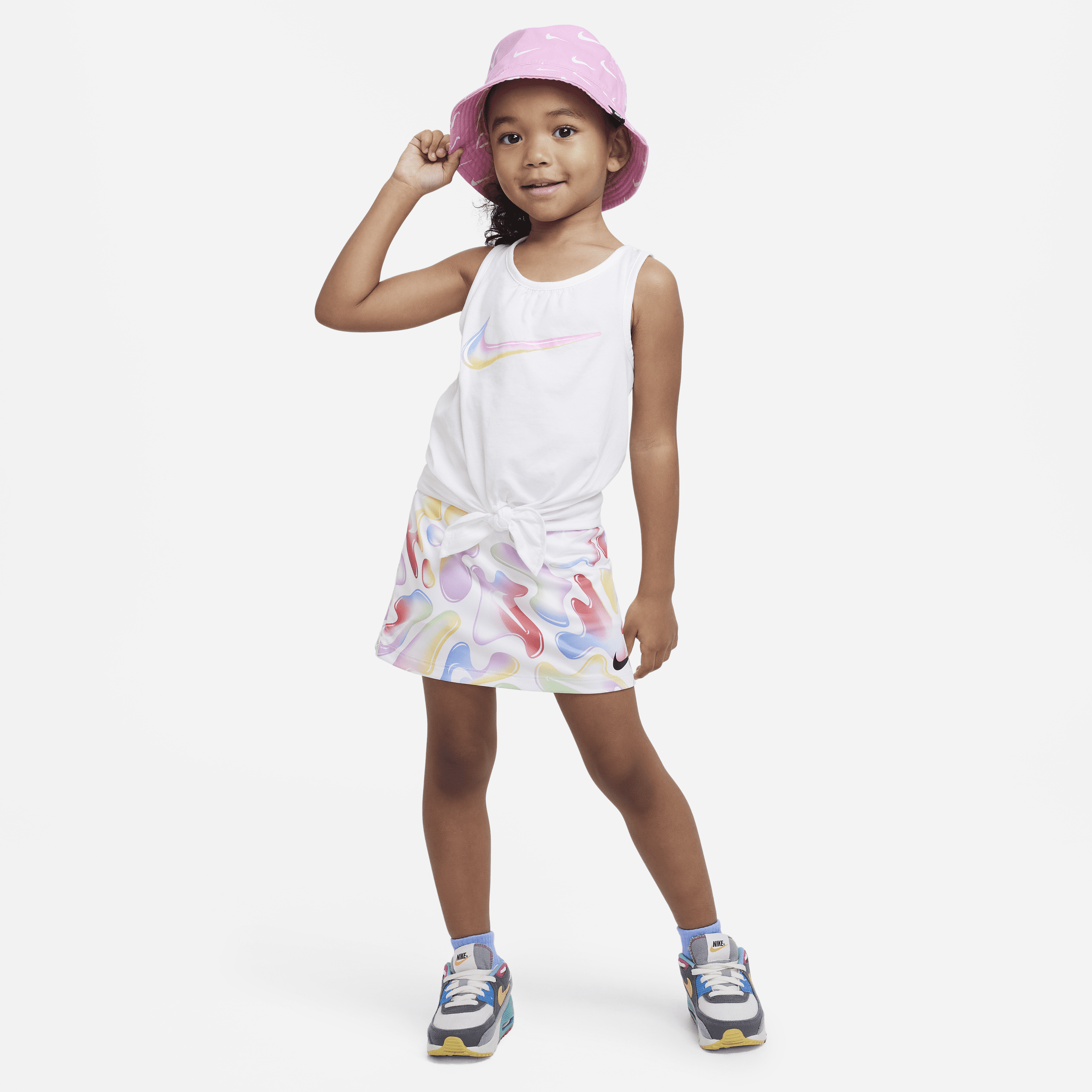 Nike Little Kids' Tank Top And Skirt Set In White