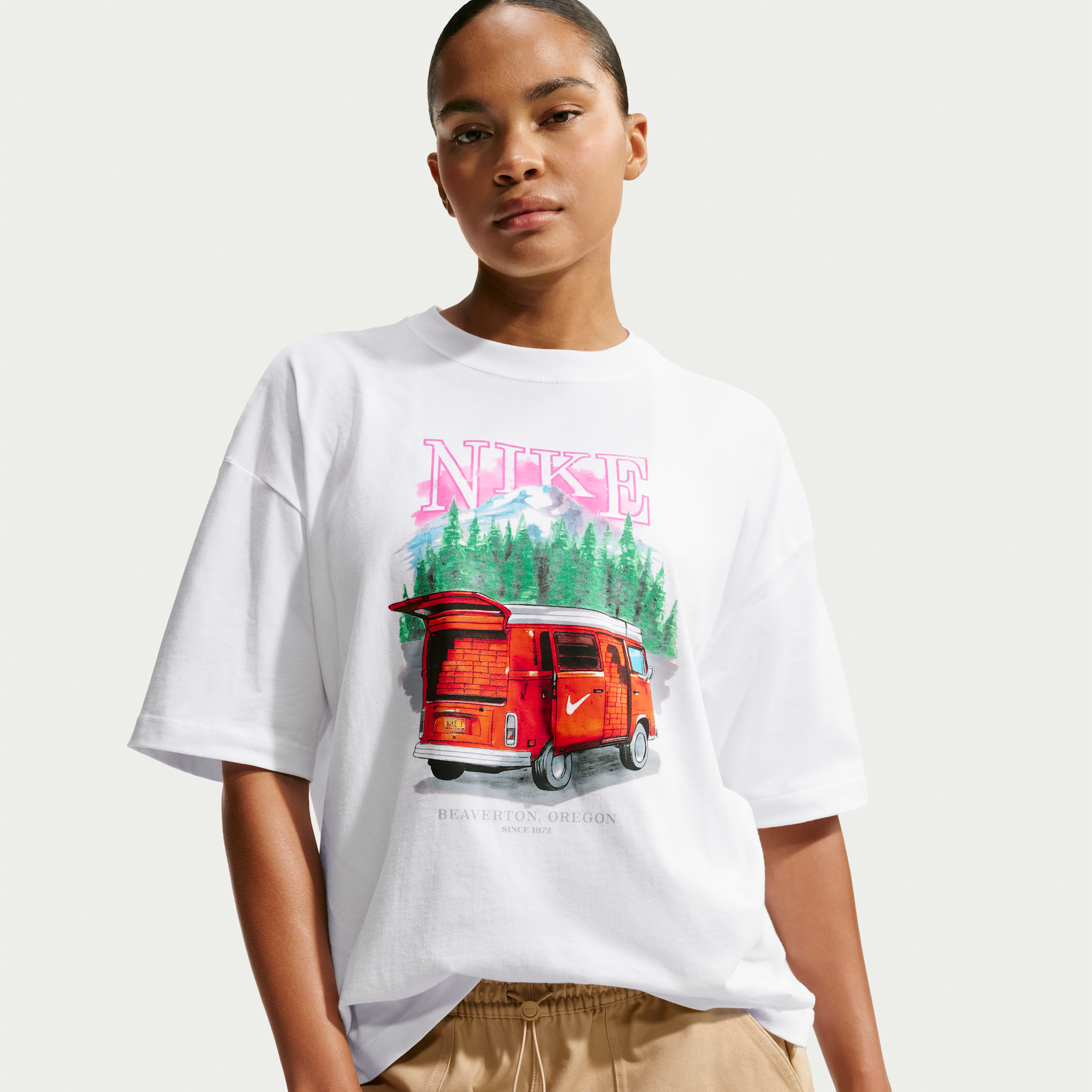 Women's Nike Sportswear Classic Oversized T-Shirt in White | IV5471-100