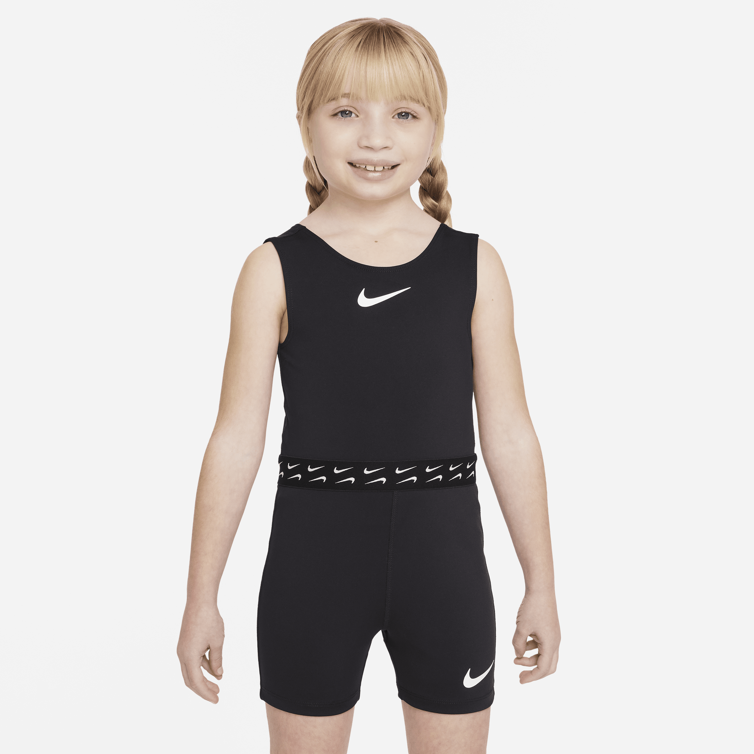 Shop Nike Dri-fit Little Kids' Unitard In Black