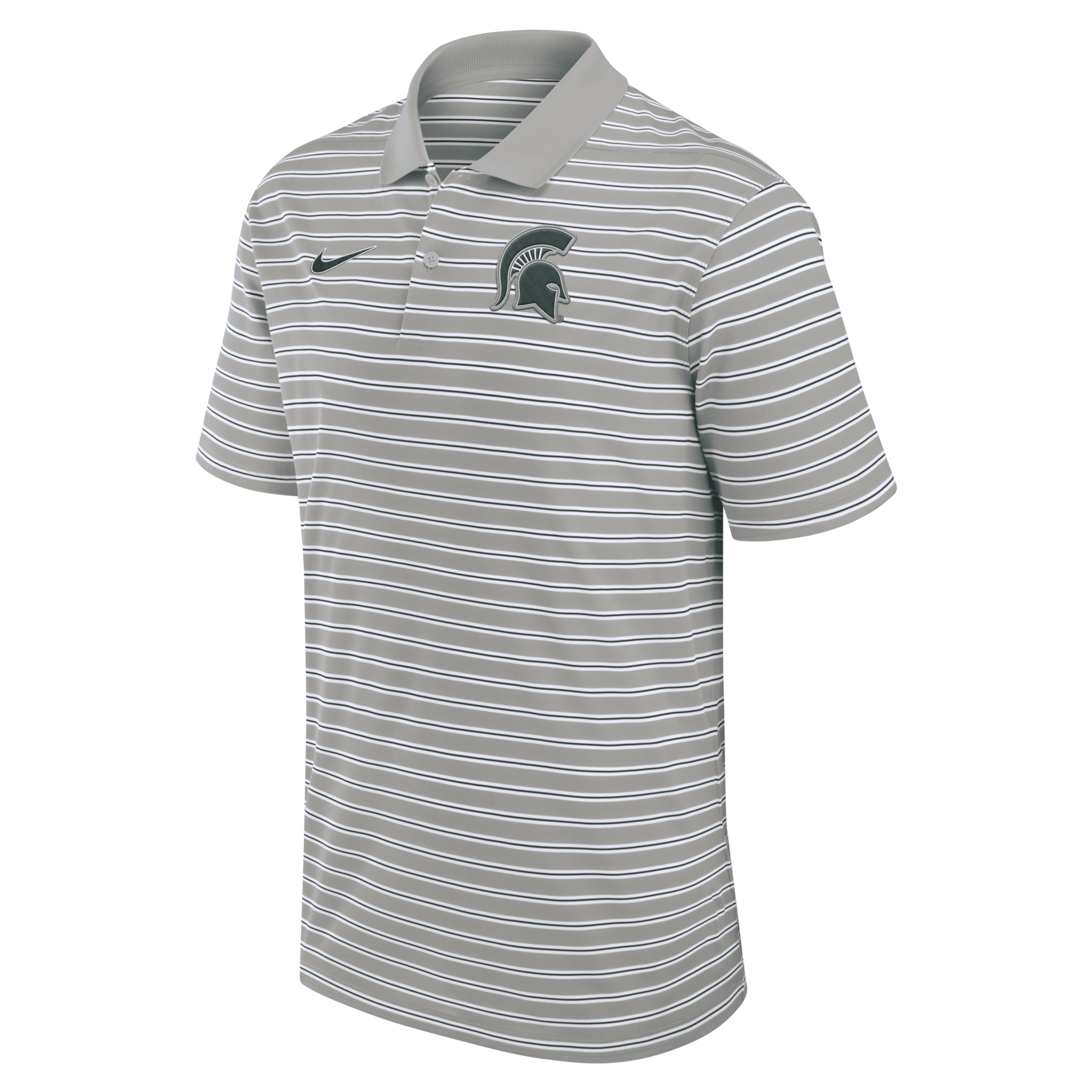 Nike Michigan State Spartans Primetime Victory Striped Men's Dri-fit College Polo In Grey