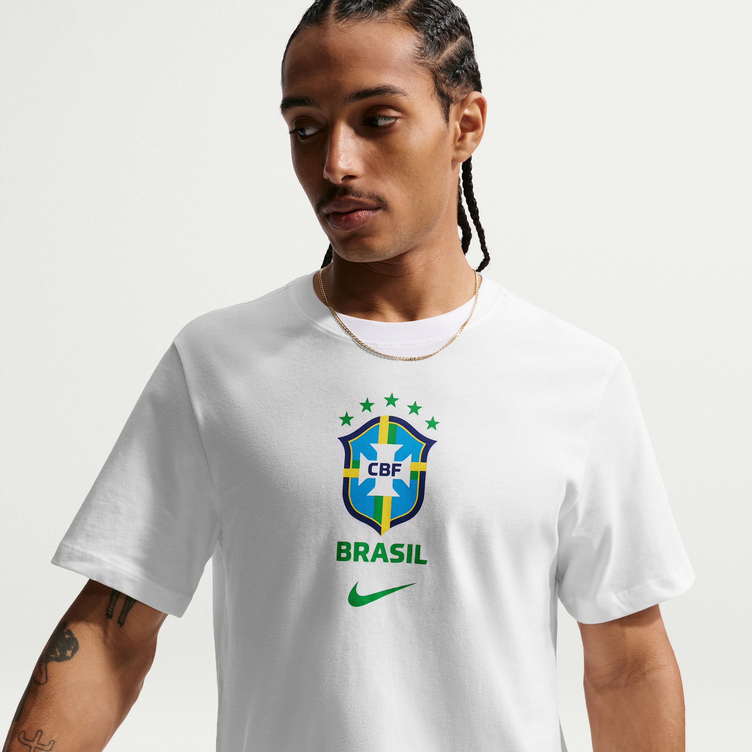 Nike Mens Brasil Short Sleeve T-Shirt - - White Size XXL