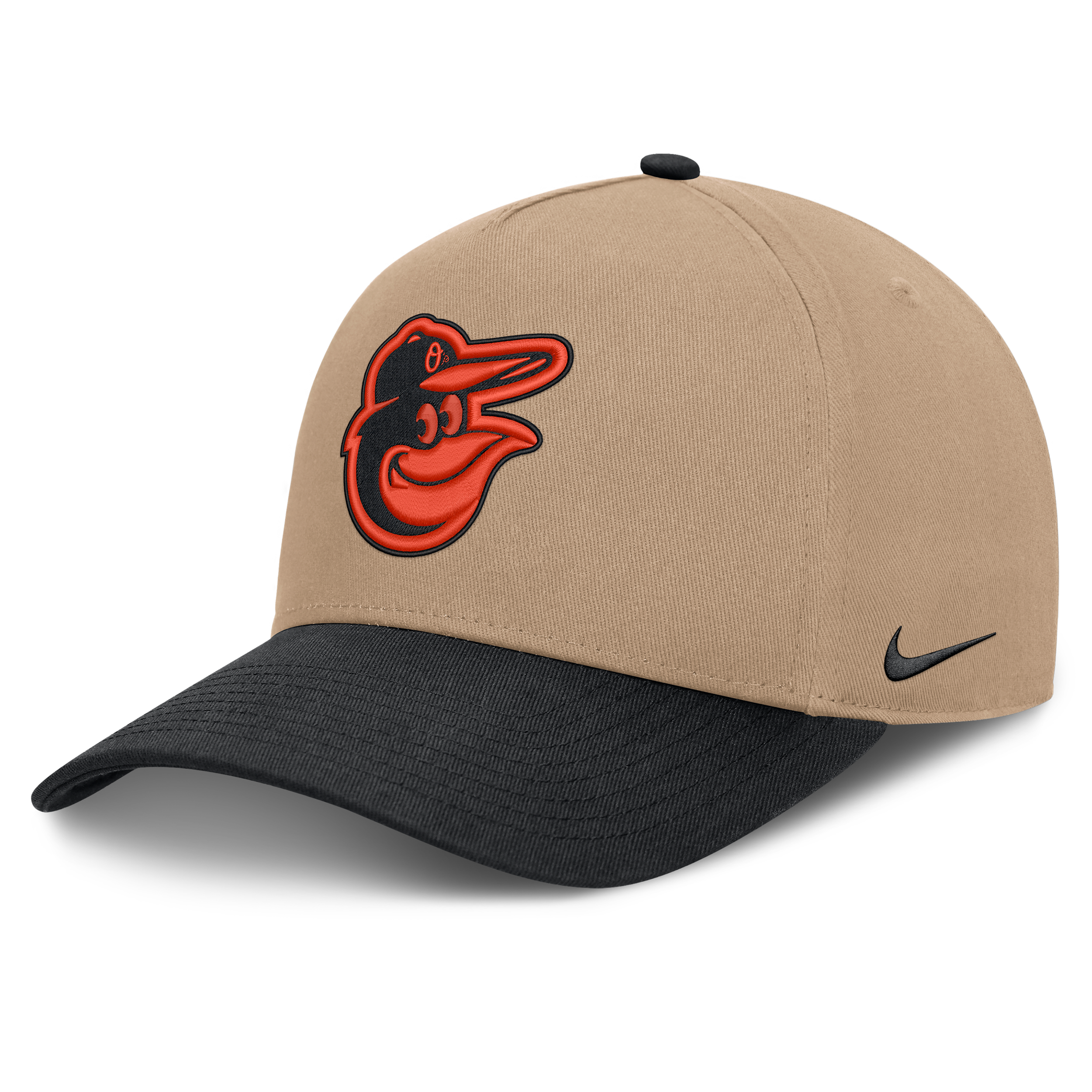Baltimore Orioles Rise Nike Men's MLB A-Frame Trucker Adjustable Hat in Brown | NB1D0A3UOLE-TZD
