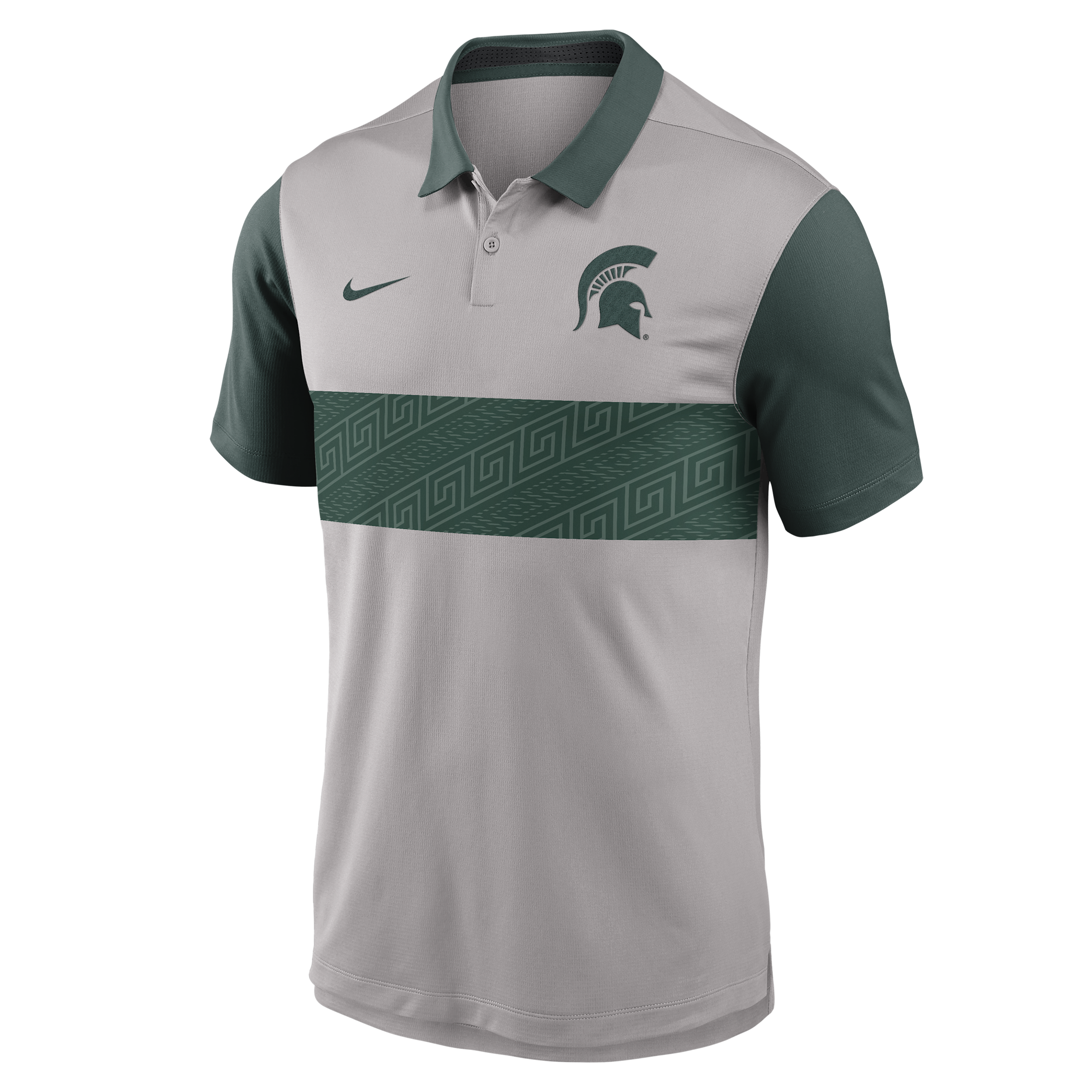 Nike Men's Gray/green Michigan State Spartans Vapor Performance Polo Shirt In Gray