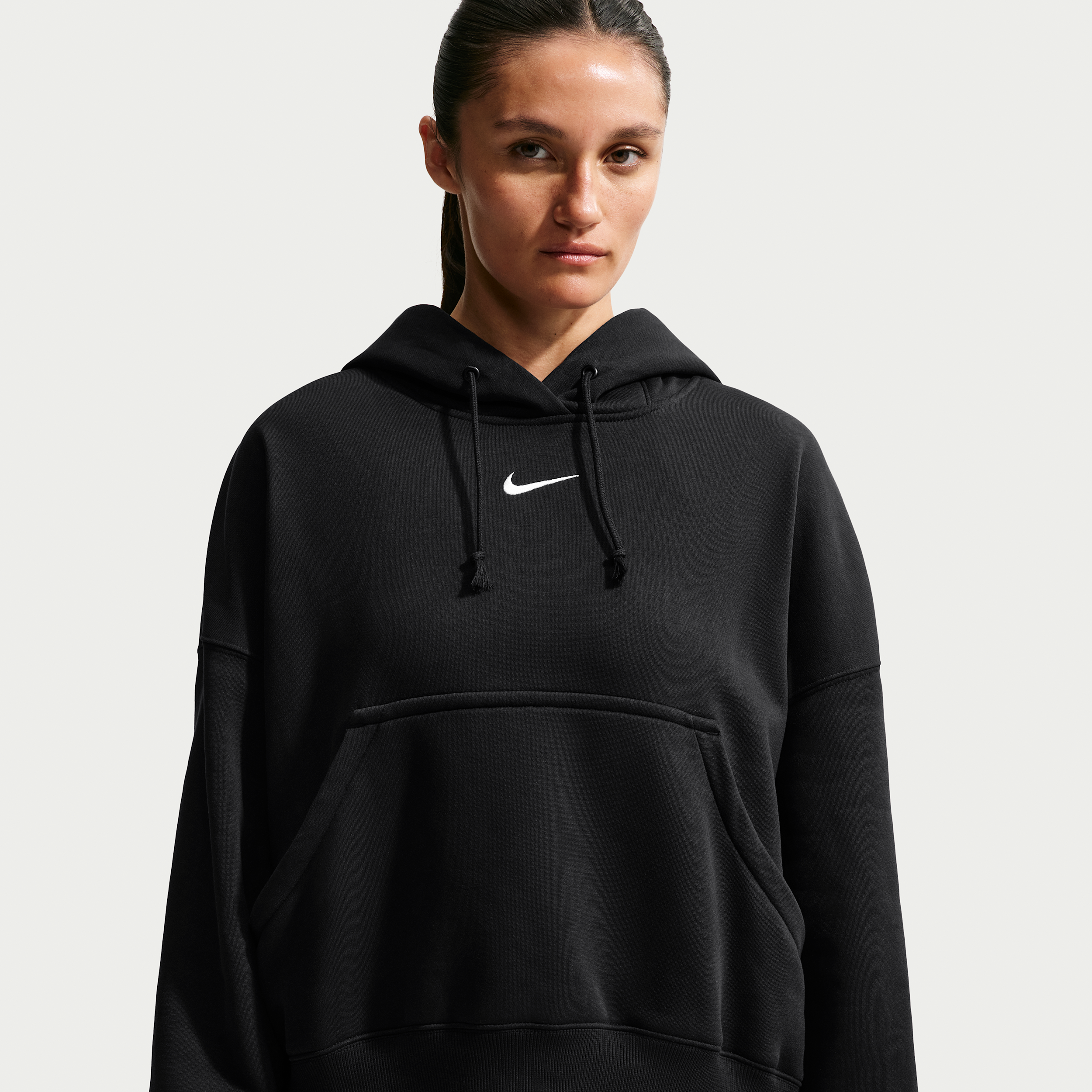 Women's Nike Sportswear Phoenix Fleece Over-Oversized Pullover Hoodie in Black | DQ5858-010