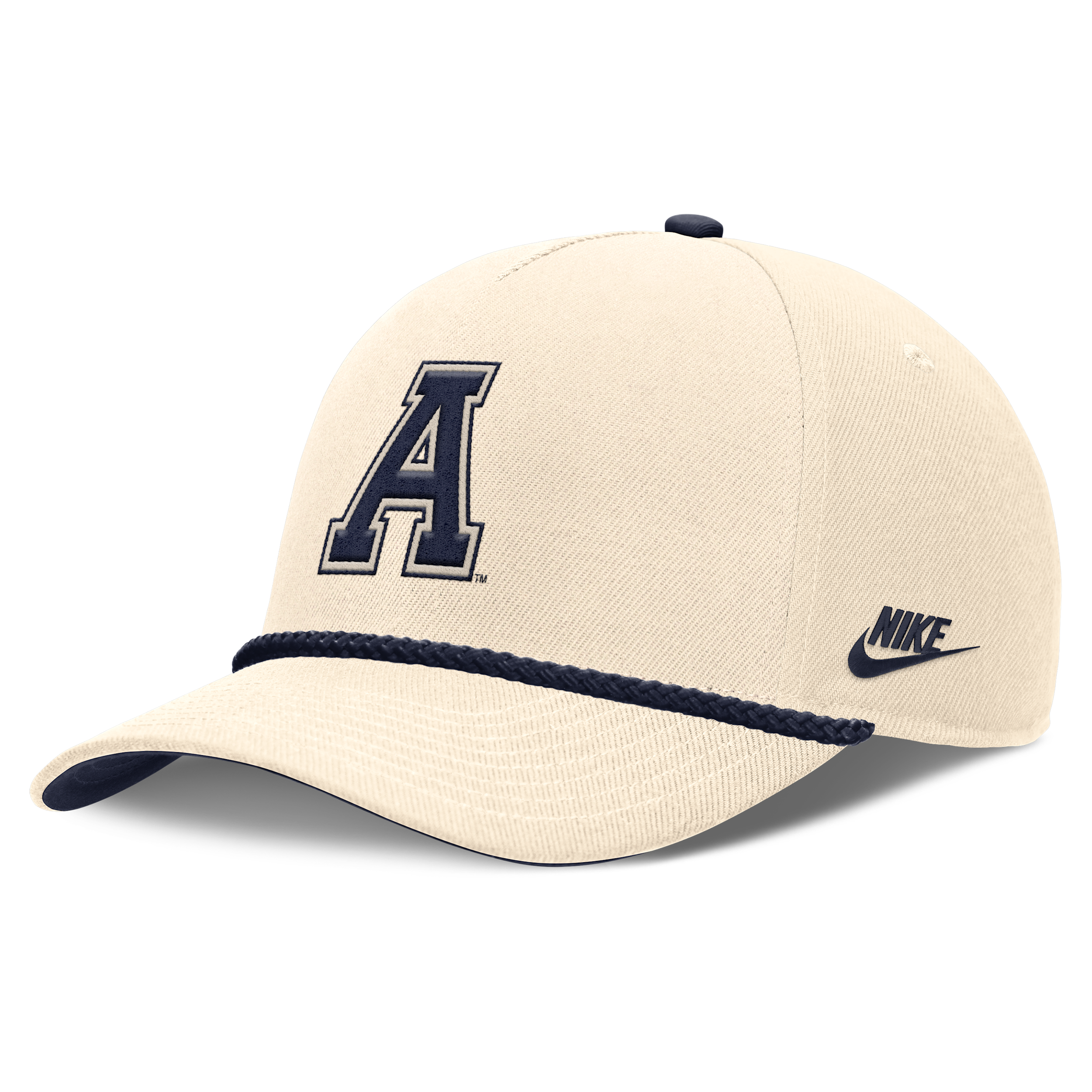 Men's and Women's Nike Natural Auburn Tigers Legacy Vintage Rope Rise Adjustable Hat - Natural, Navy