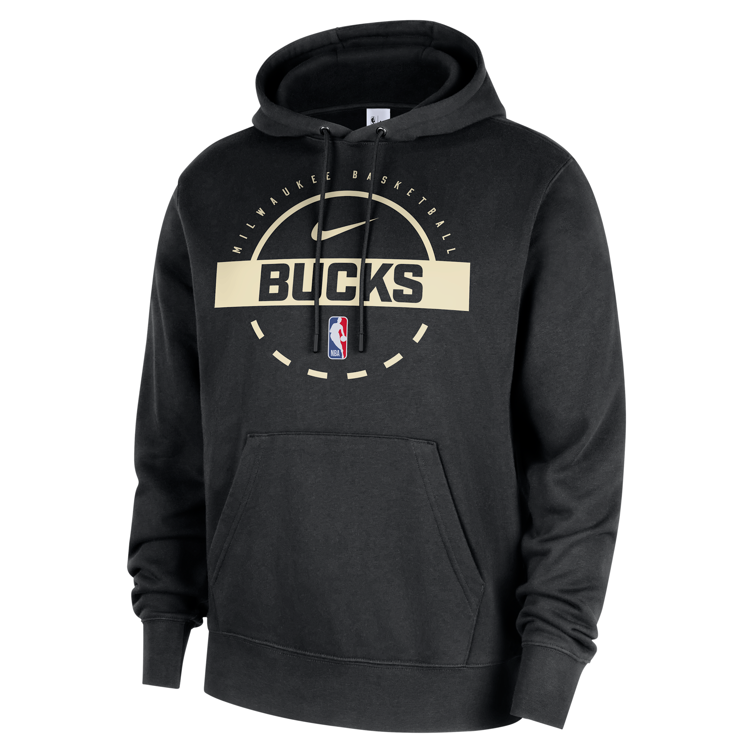 Nike Milwaukee Bucks Club  Men's Nba Practice Pullover Hoodie In Black