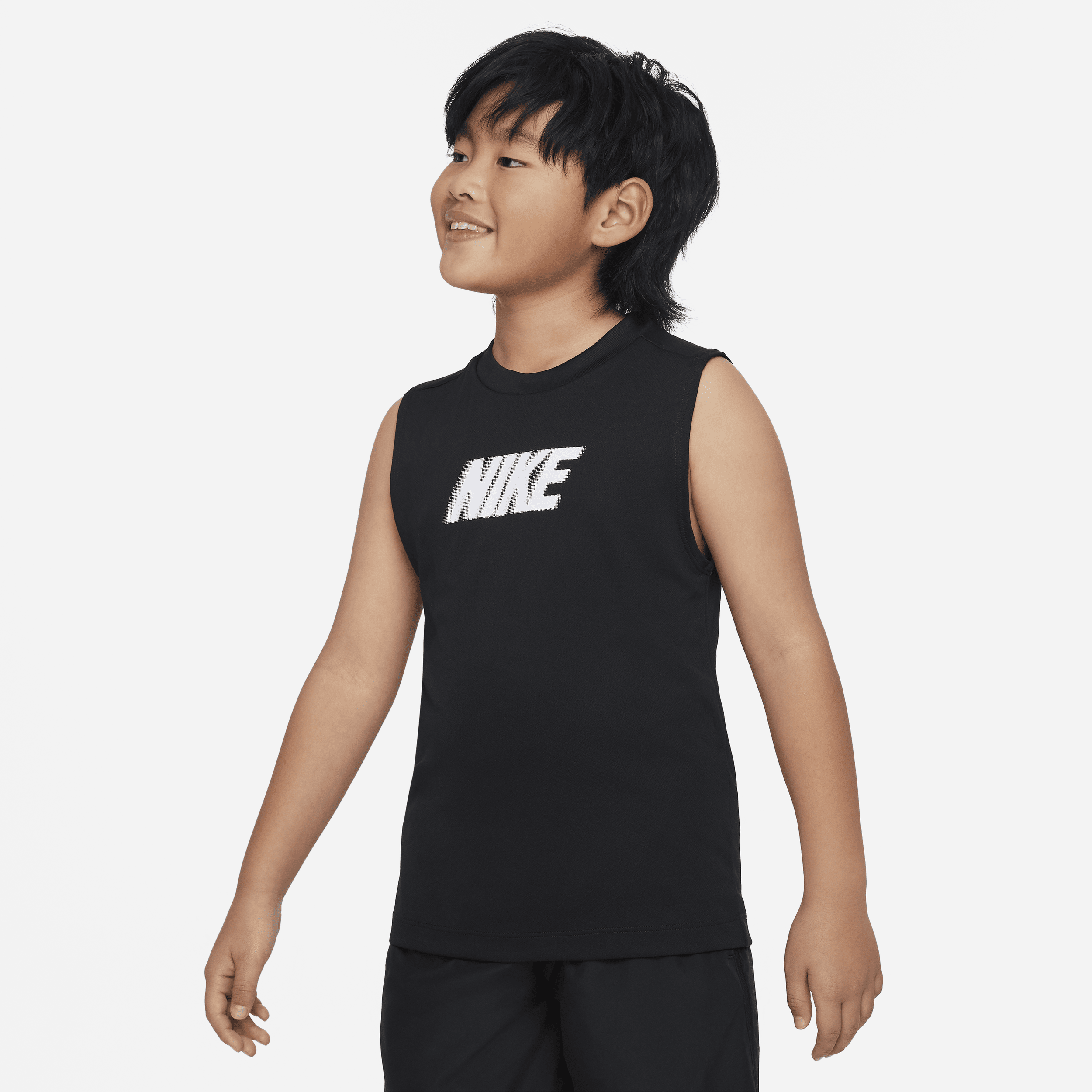 Shop Nike Dri-fit Multi+ Big Kids' (boys') Sleeveless Training Top In Black