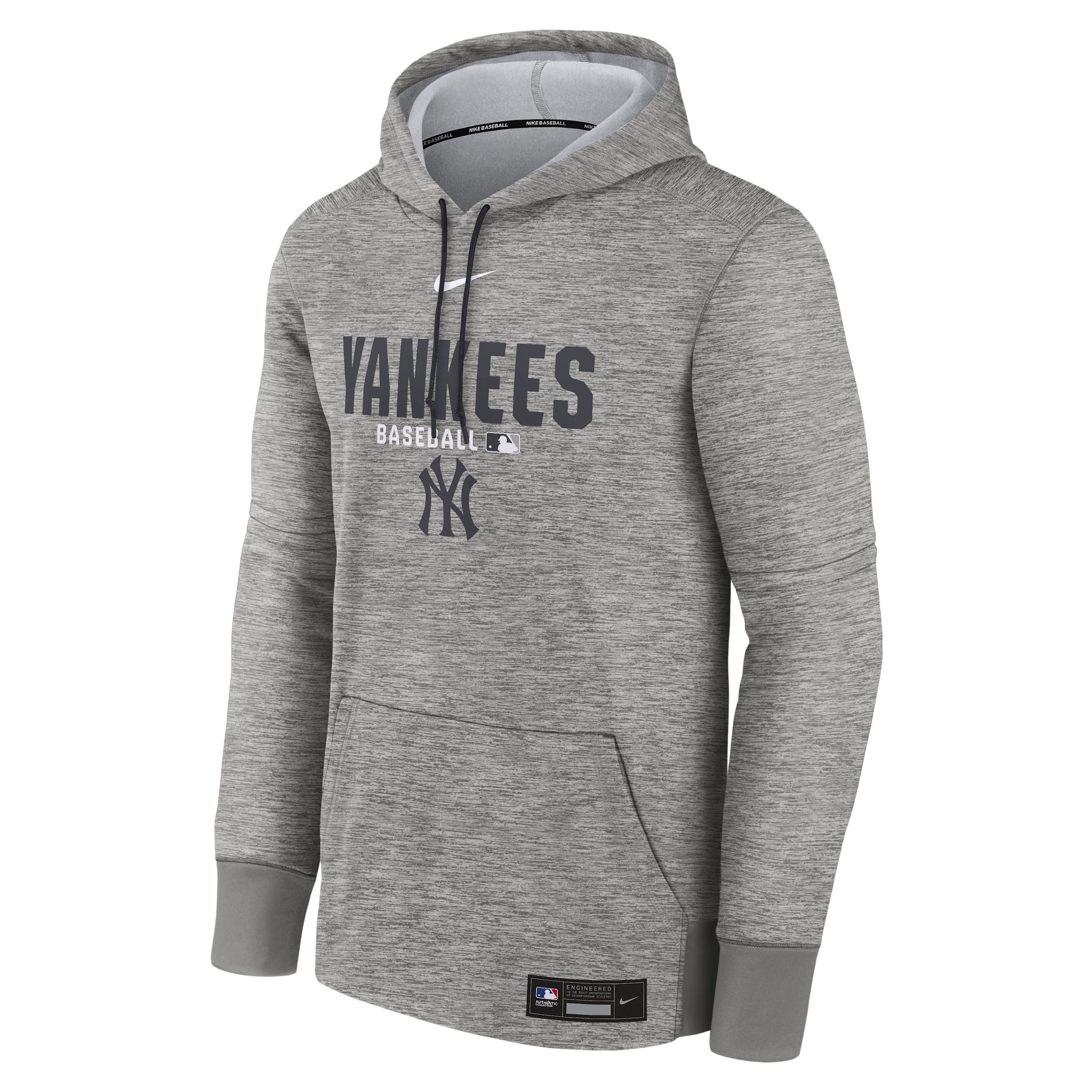 Nike Men's Heather Charcoal New York Yankees Authentic Collection Therma-fit Hoodie - Heather Charcoal