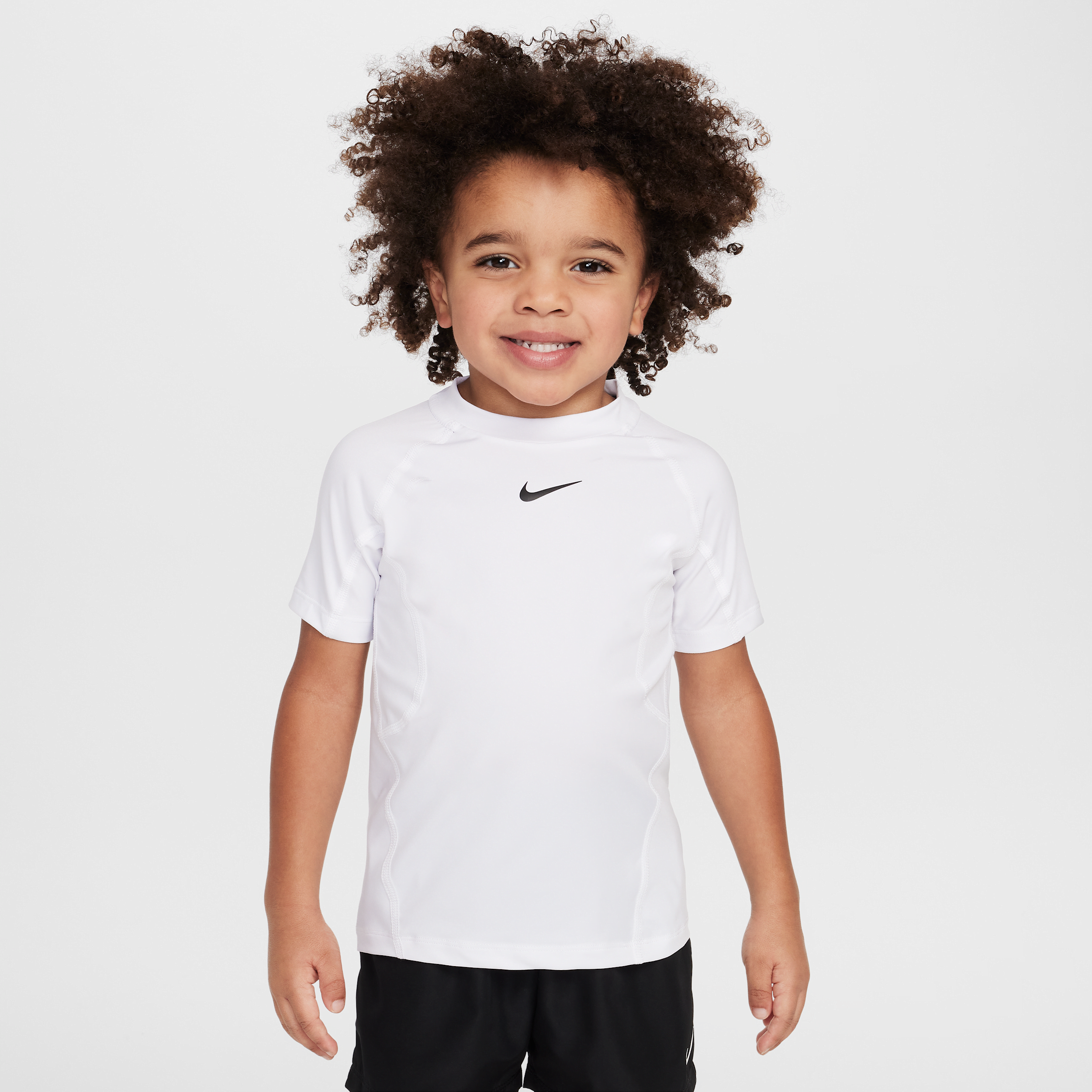 Nike Dri-fit Pro Toddler Short Sleeve Top In White