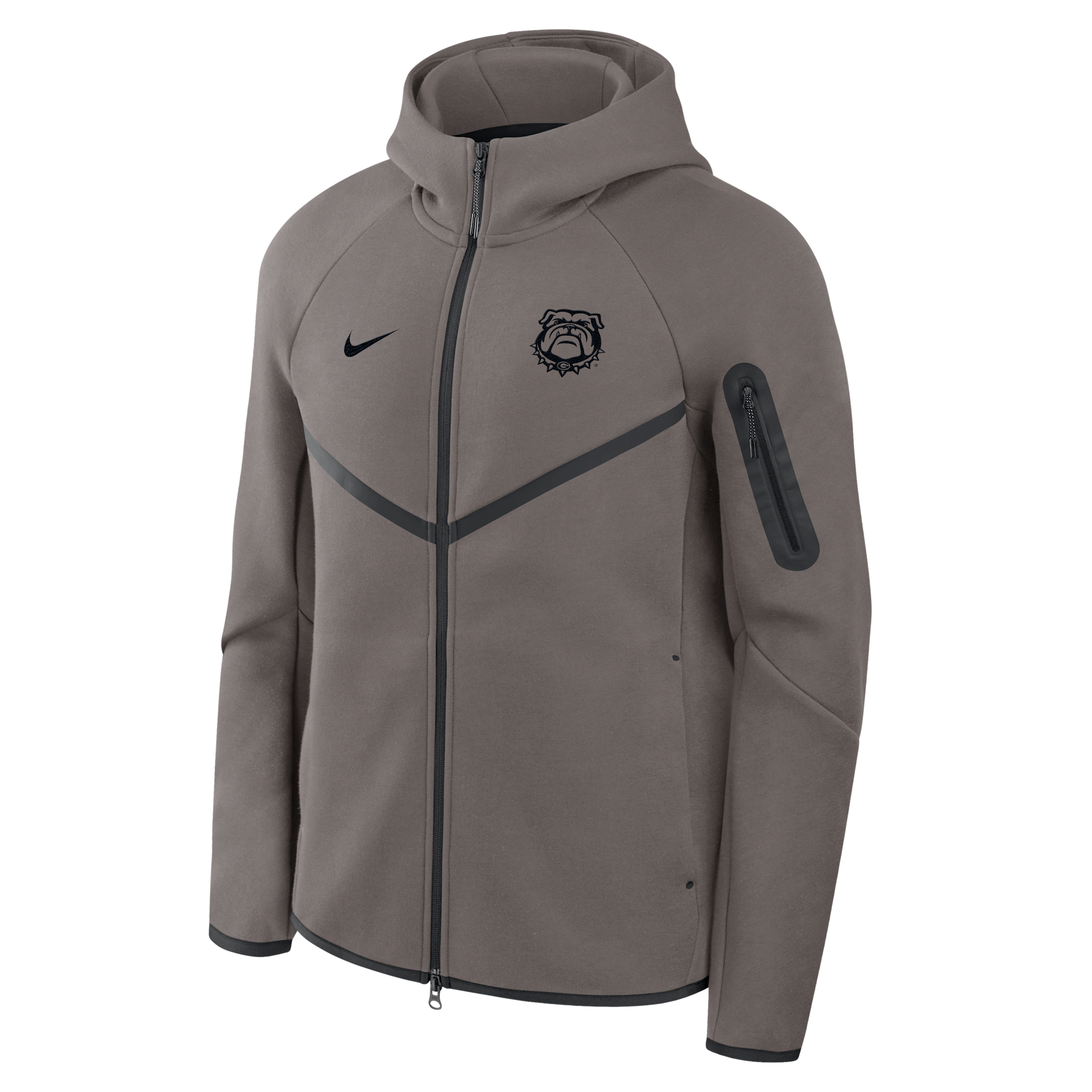 Georgia Tech Fleece Nike Men's College Full-Zip Hooded Jacket in Grey | 05L40LYKGBN-8DL