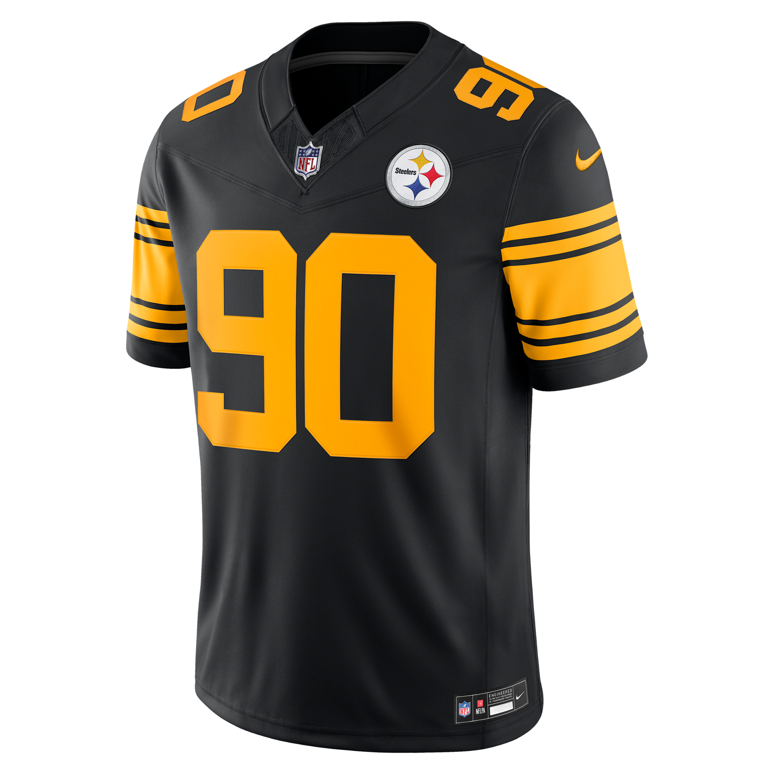 Nike Men's T.j. Watt Black Pittsburgh Steelers Alternate Vapor F.u.s.e. Stitched Limited Jersey - Black