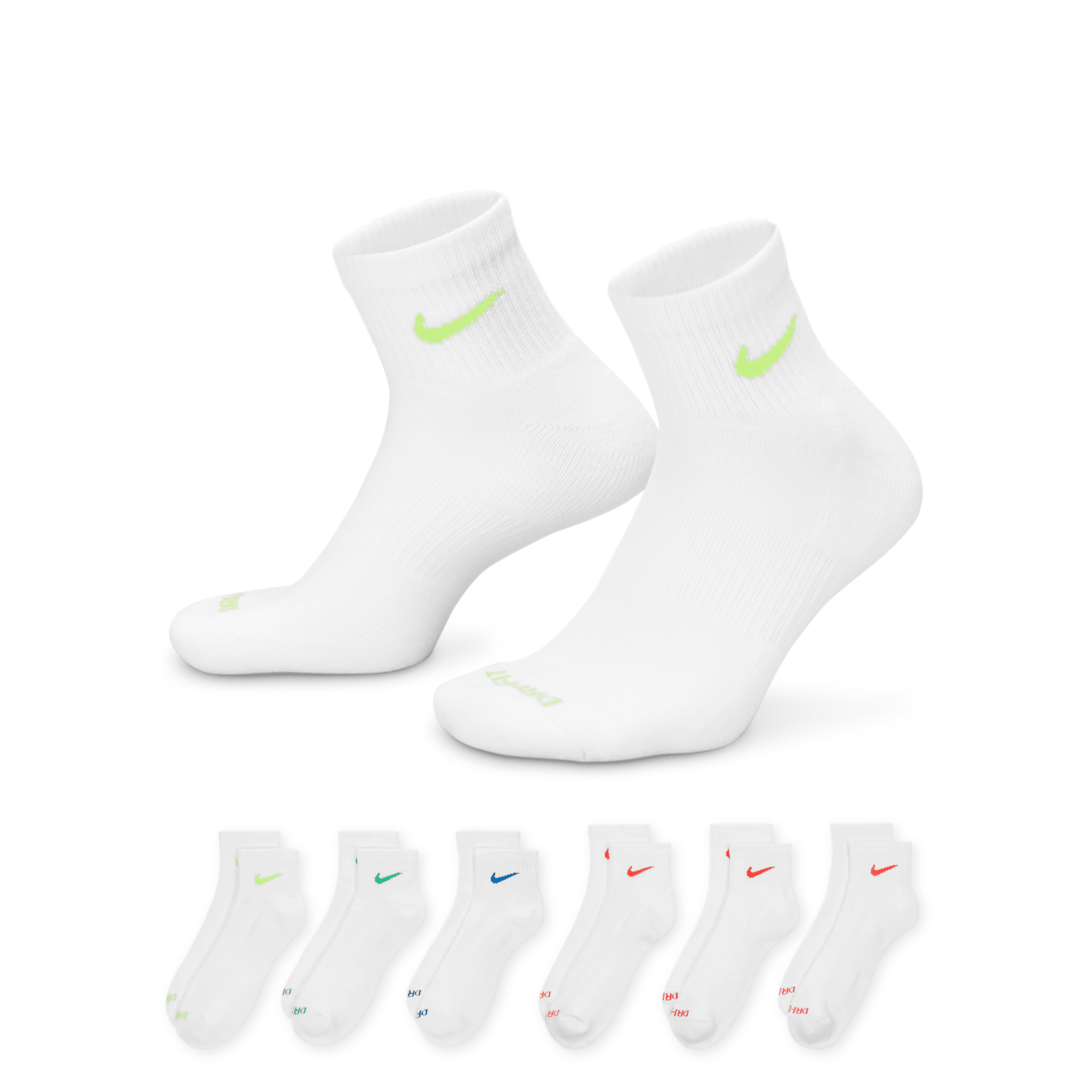 Nike Men's Everyday Plus Cushioned Training Ankle Socks (6 Pairs) In Multicolor