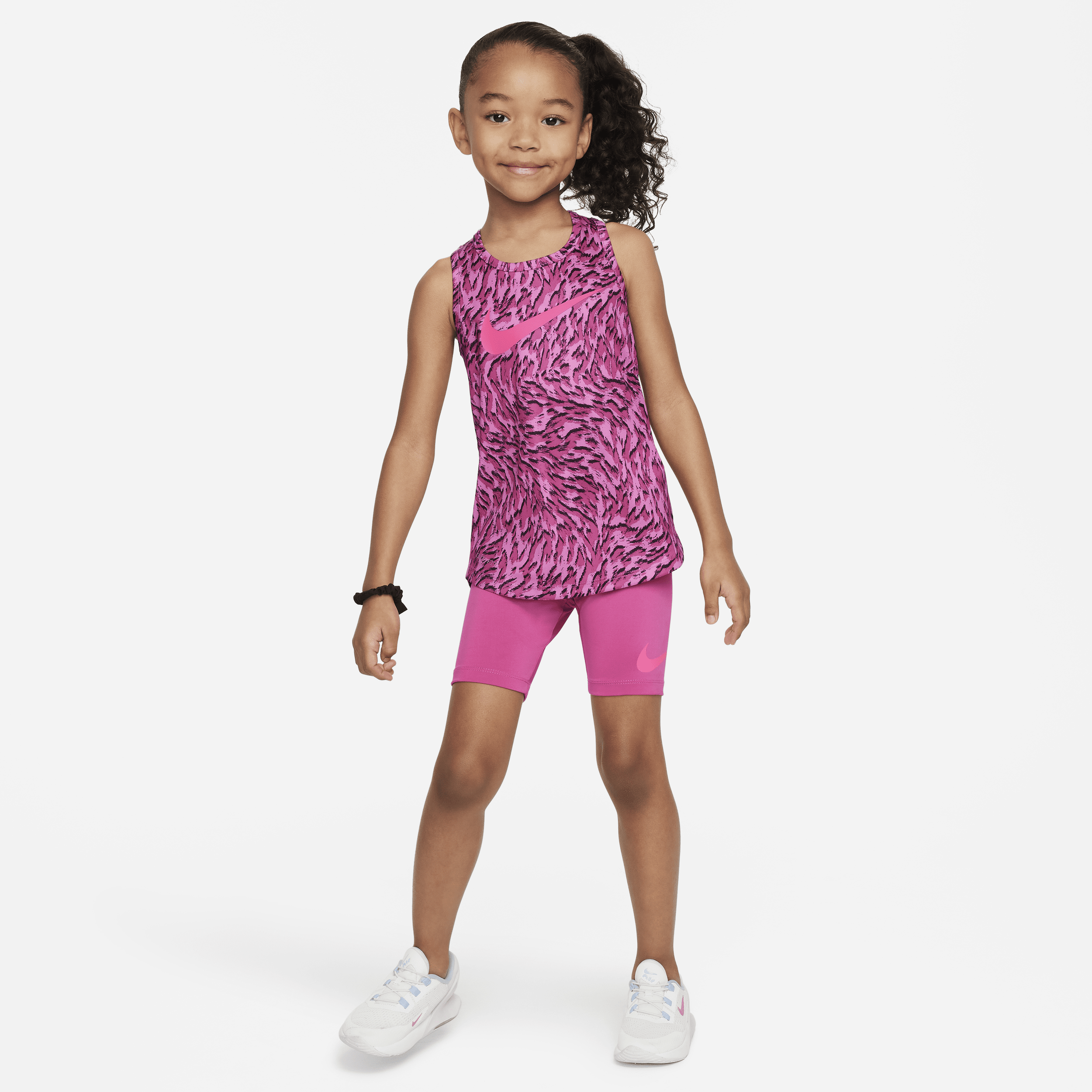 Shop Nike Dri-fit Veneer Little Kids' Tank Top Set In Pink