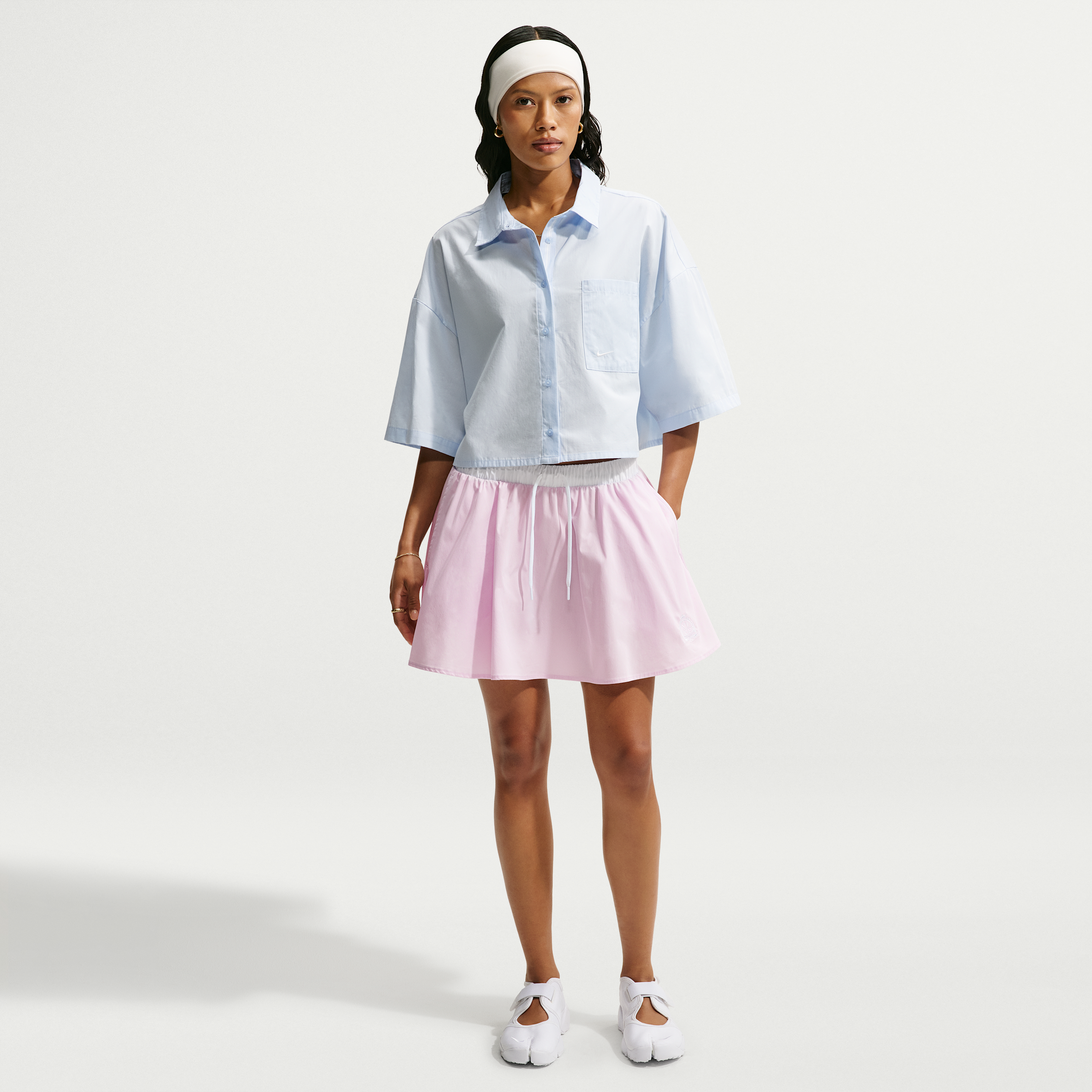 Women's Nike Sportswear Mid-Rise Poplin Mini Skirt in Purple | IV4978-583