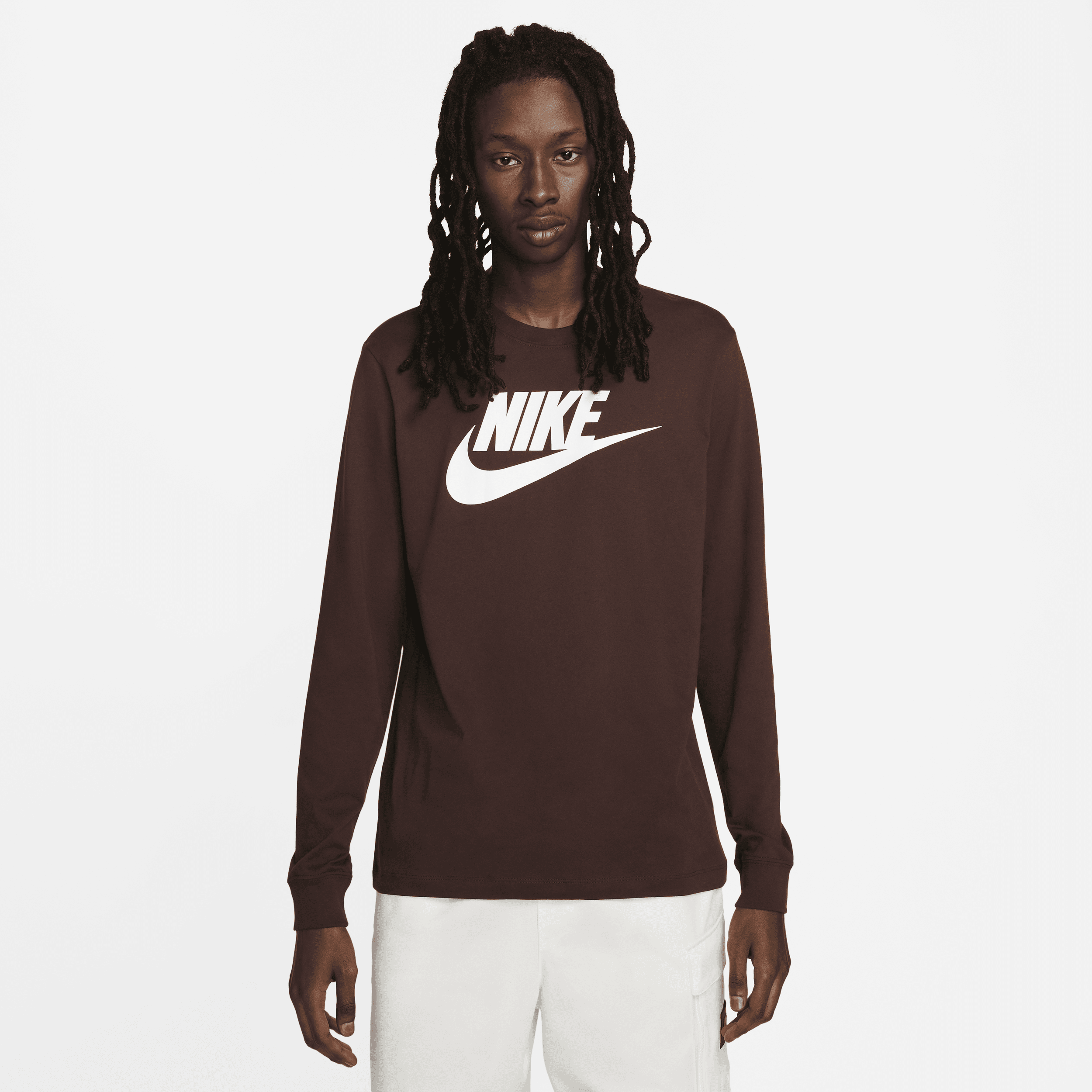 Nike Men's  Sportswear Long-sleeve T-shirt In Brown