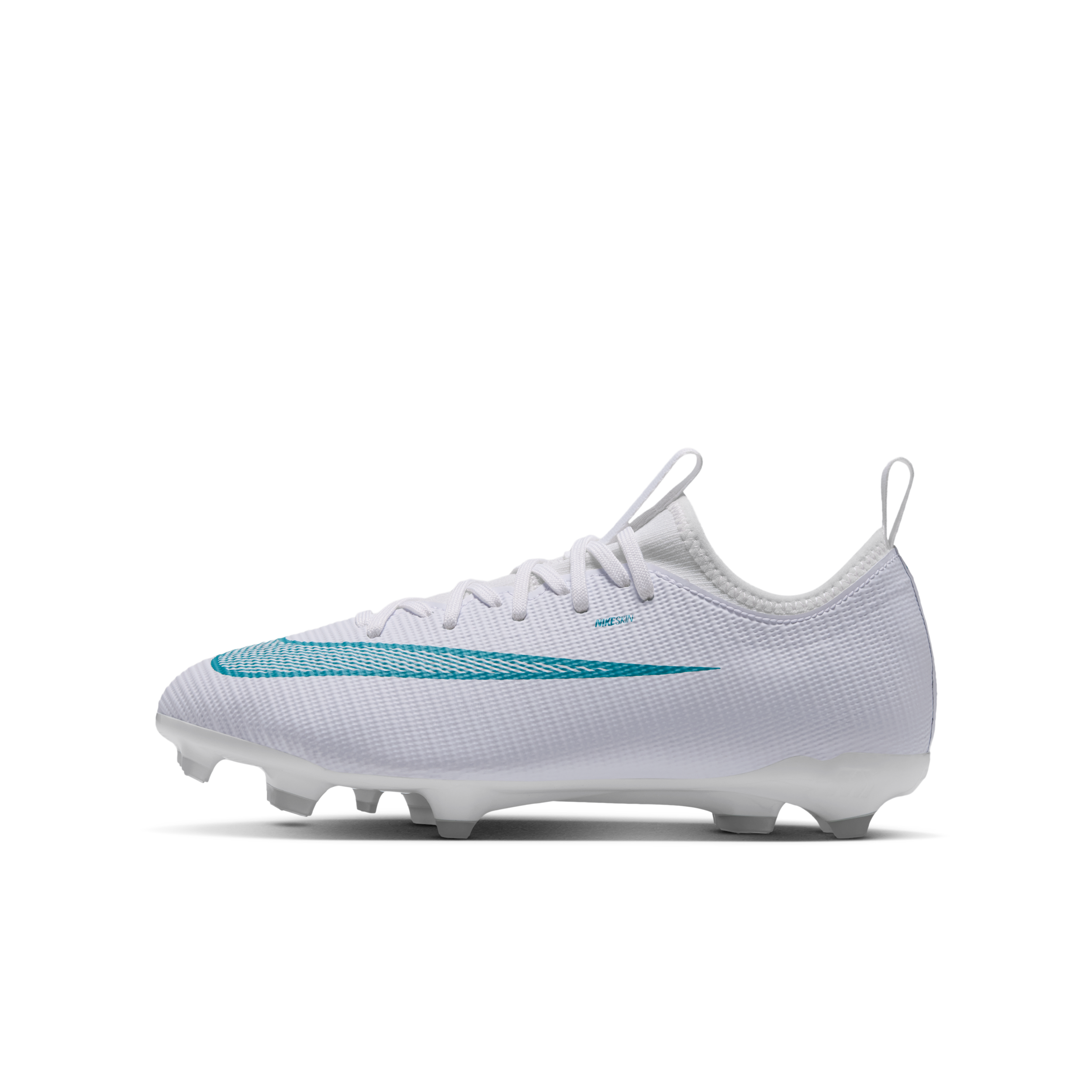 Nike Jr. Mercurial Vapor 17 Academy Big Kids' Multi-Ground Low-Top Soccer Cleats in White | IM7359-101