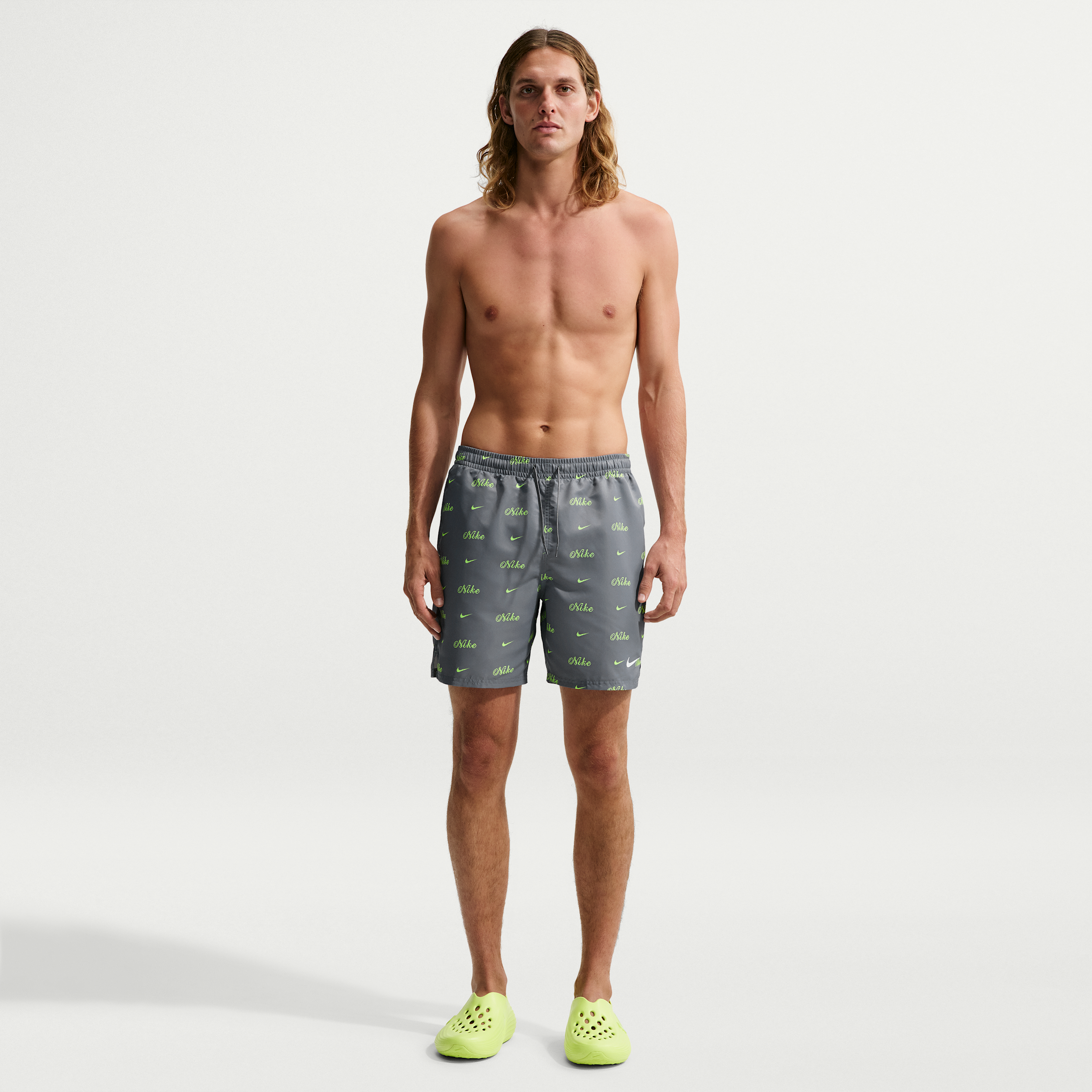 Nike Men's Swim Breaker Brief-Lined Volley Swim Short, 7" Inseam - Cool Gray