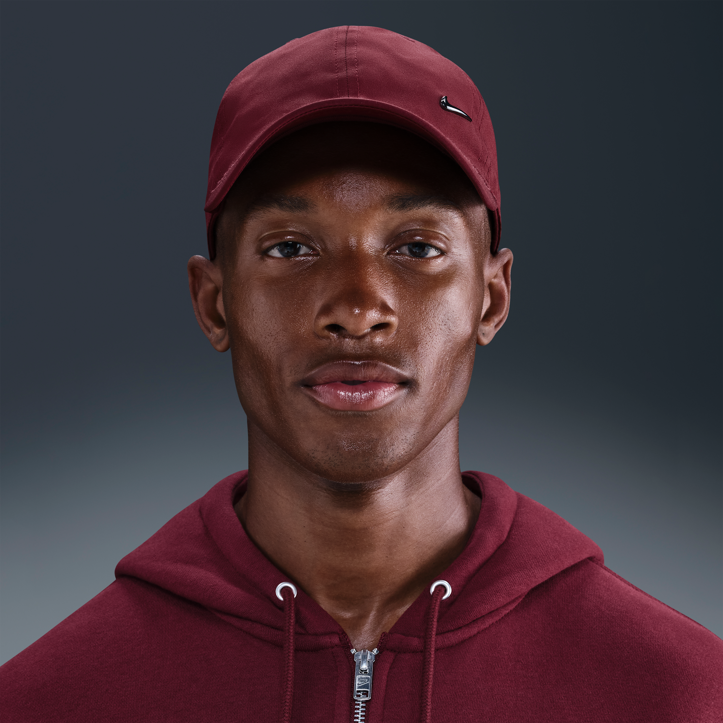 Nike Unisex Dri-fit Club Unstructured Metal Swoosh Cap In Red