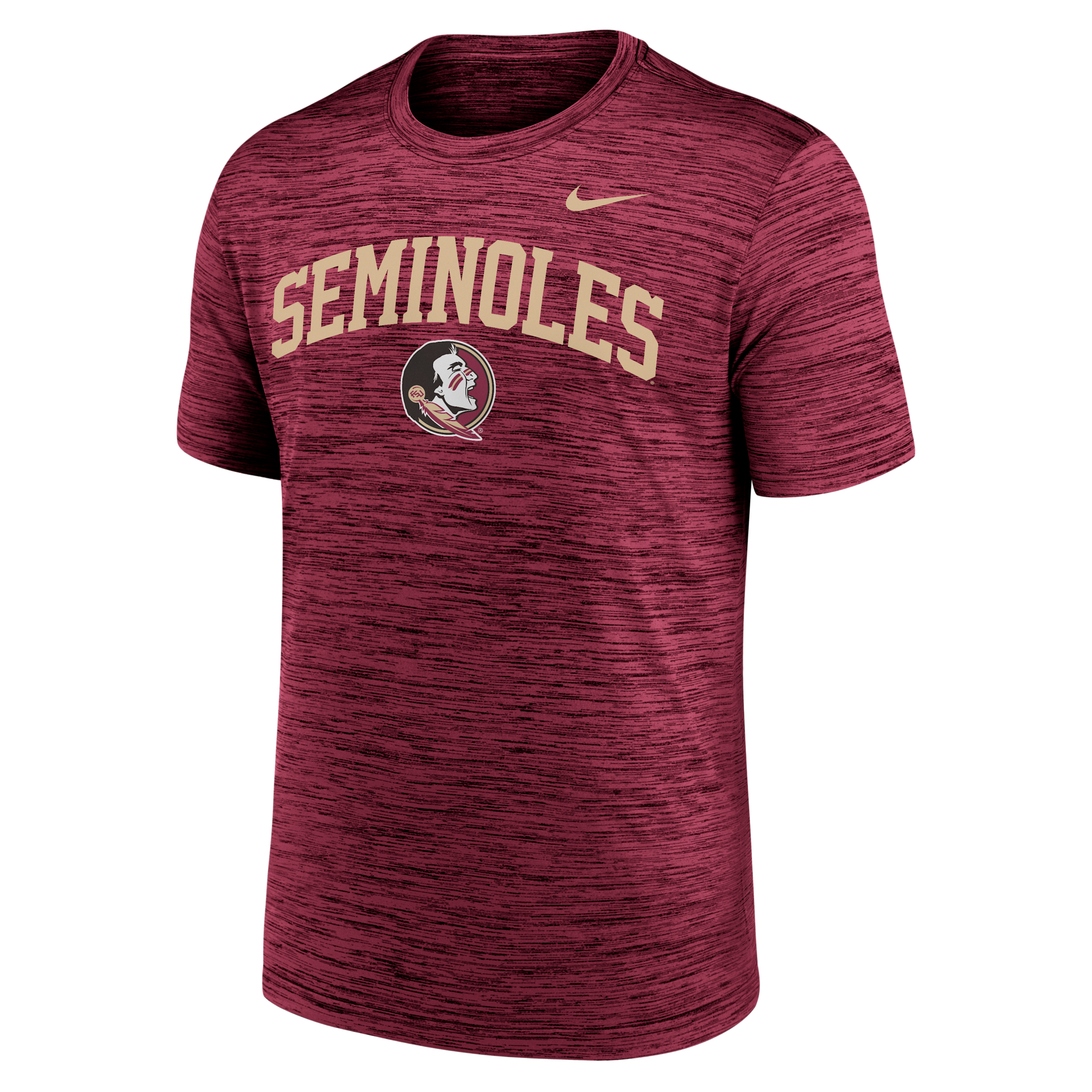 Florida State Primetime Arch Logo Velocity Nike Men's Dri-FIT College T-Shirt in Red | NKPQ69XFTN-DNF