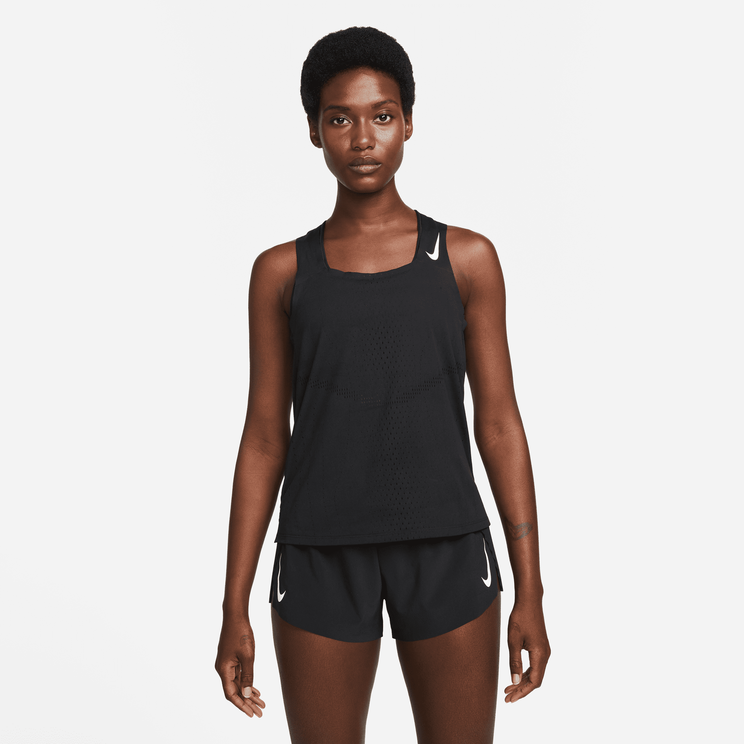 Shop Nike Women's Dri-fit Adv Aeroswift Racing Singlet In Black